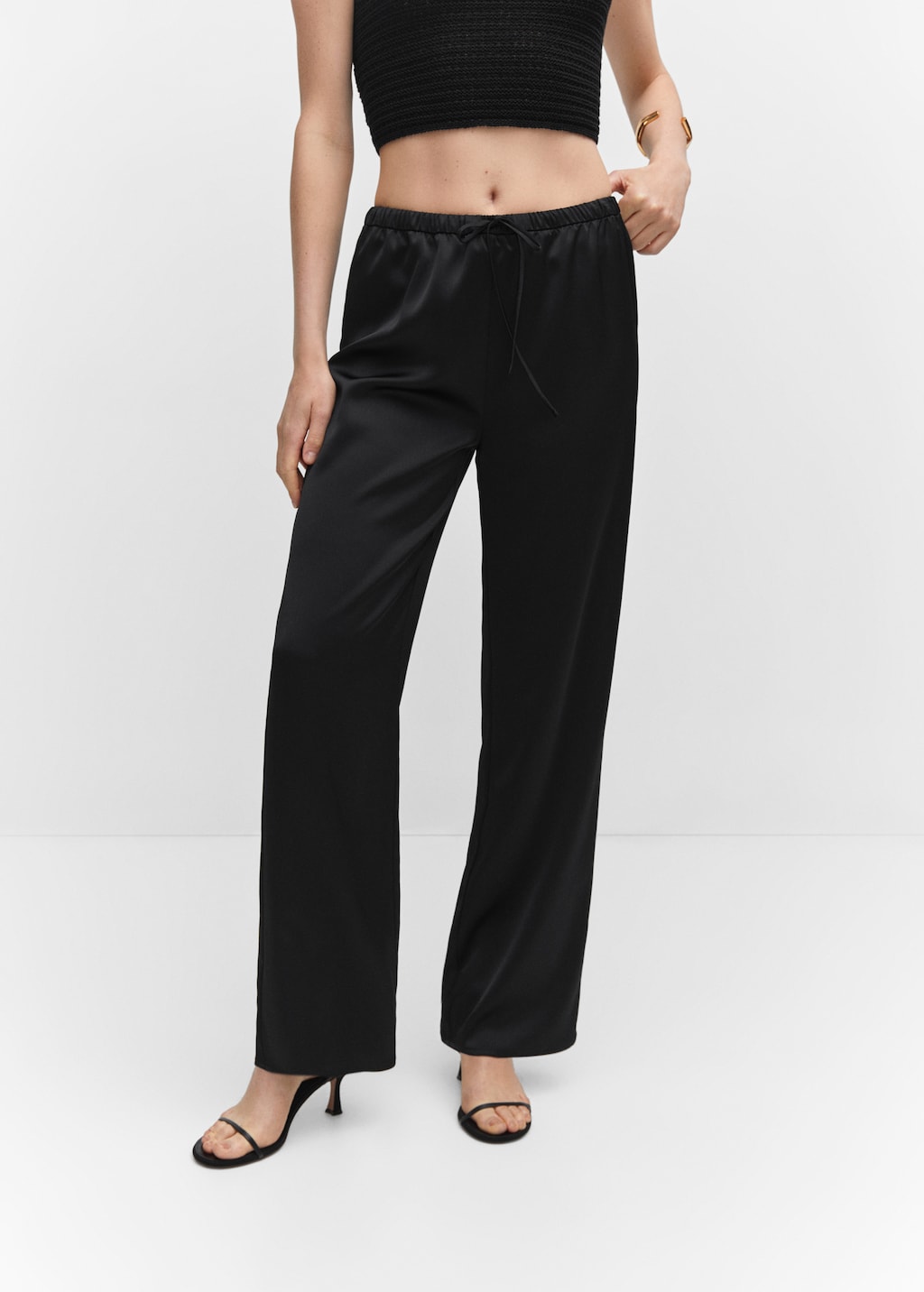 Satin palazzo trousers - Medium plane