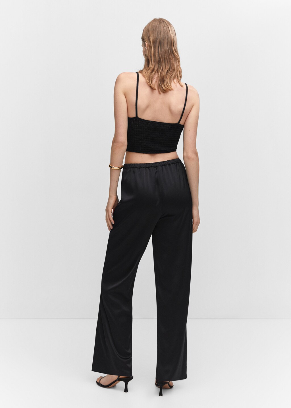 Satin palazzo trousers - Reverse of the article