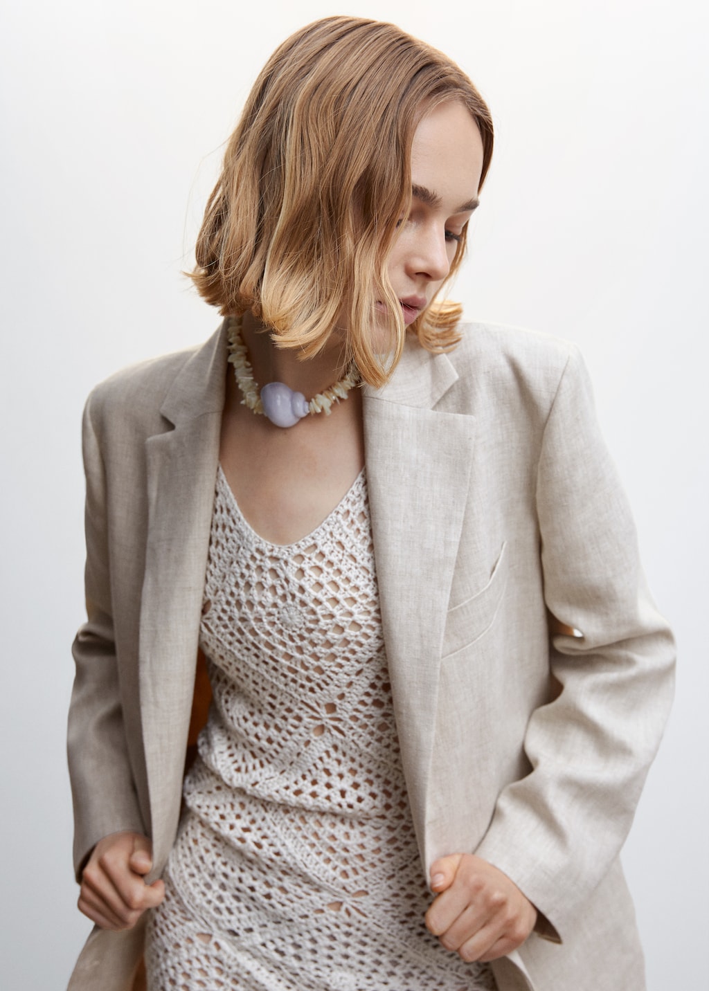 Linen oversized blazer - Details of the article 1