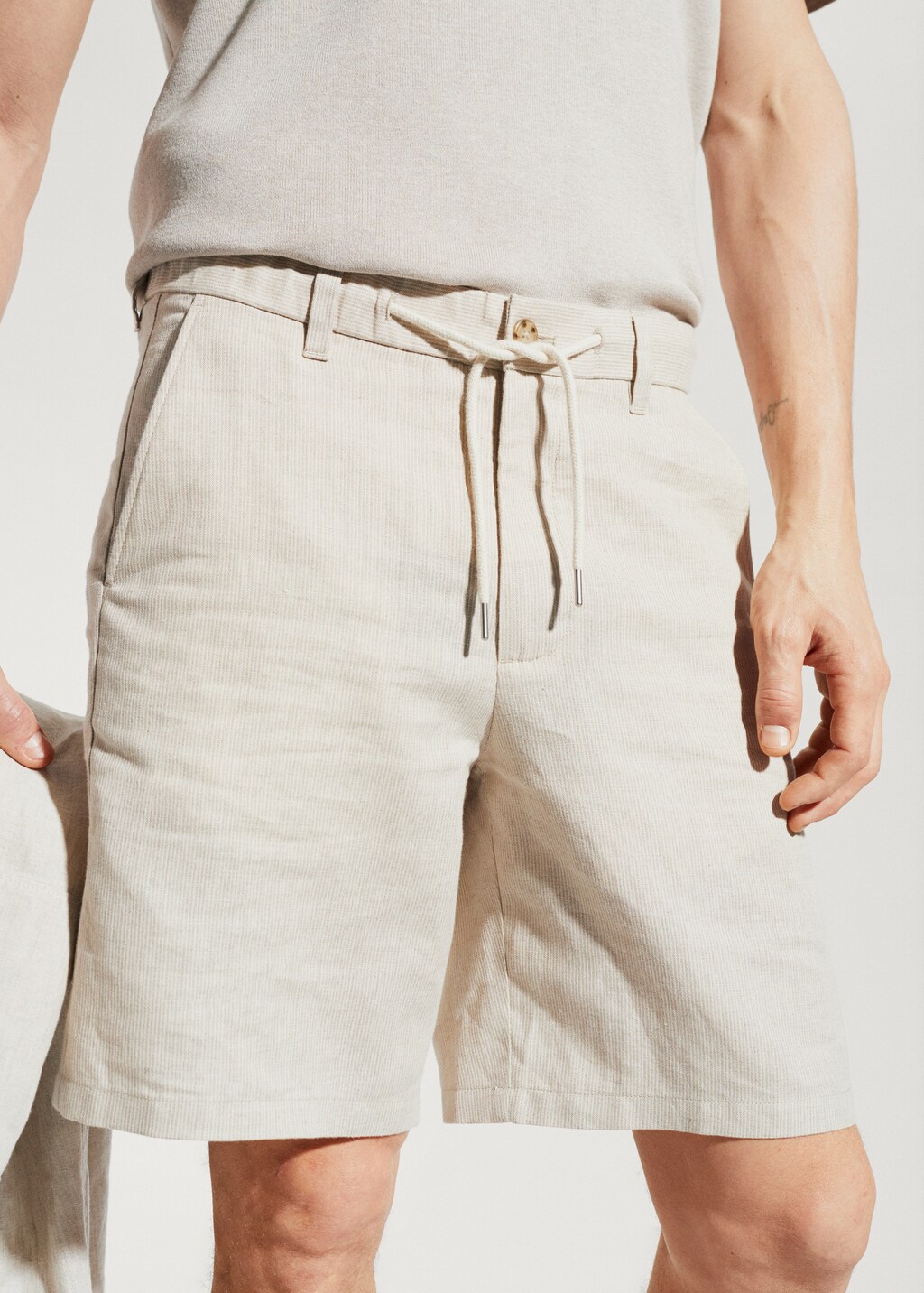 Drawstring cotton shorts mens online