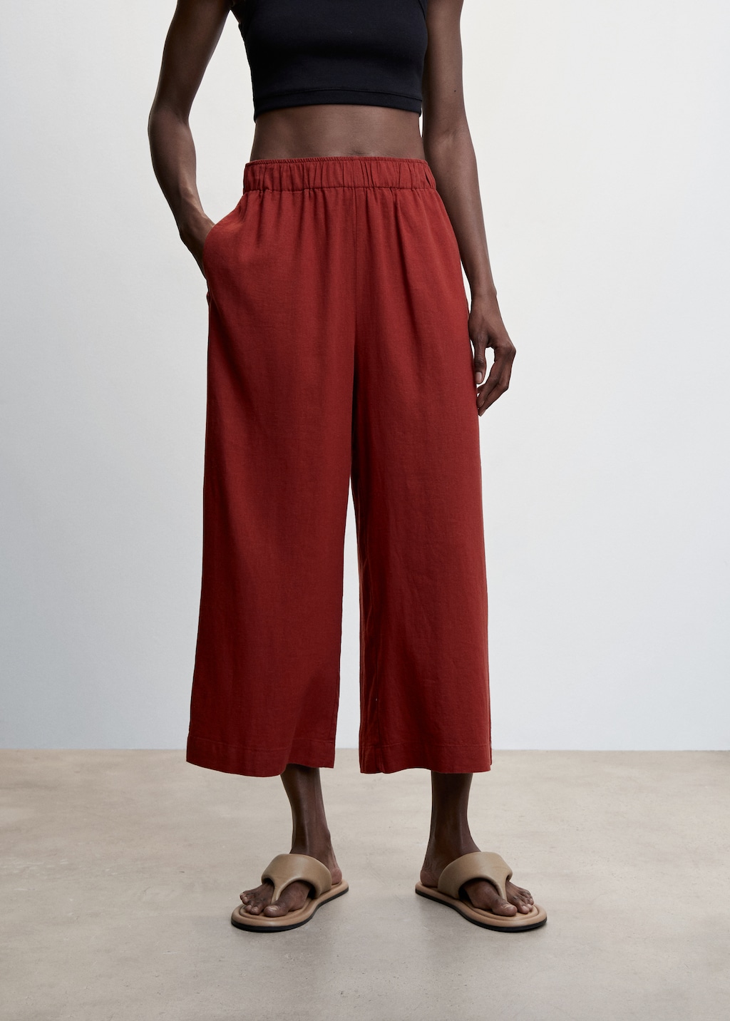 Culottes aus Leinen - Mittlere Ansicht 