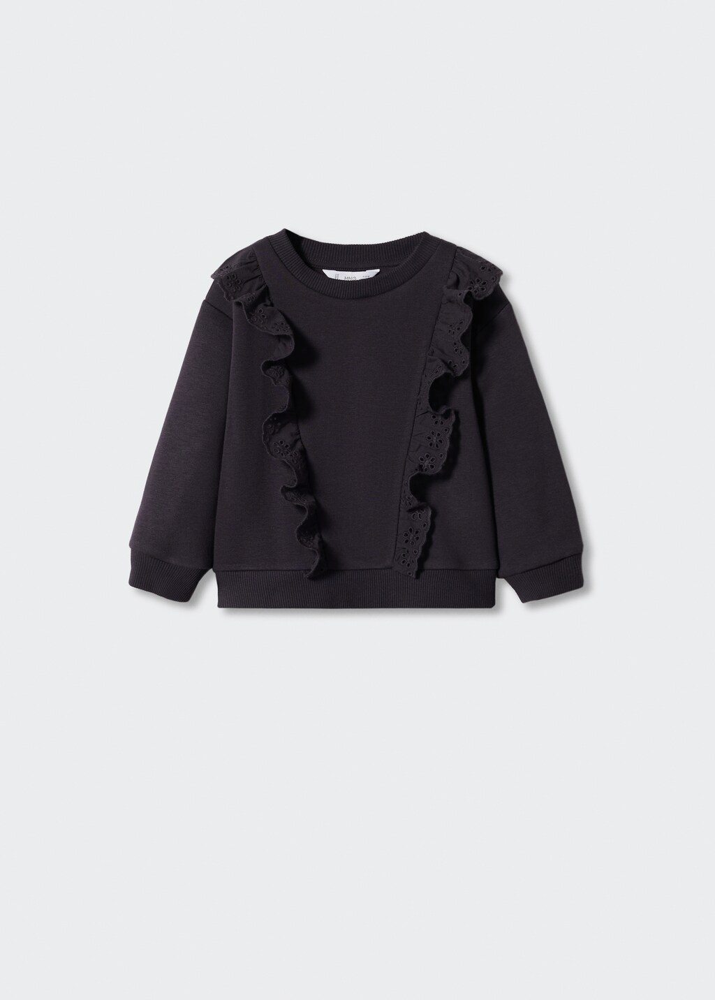 Ruffle sweatshirt with openwork details - Article without model