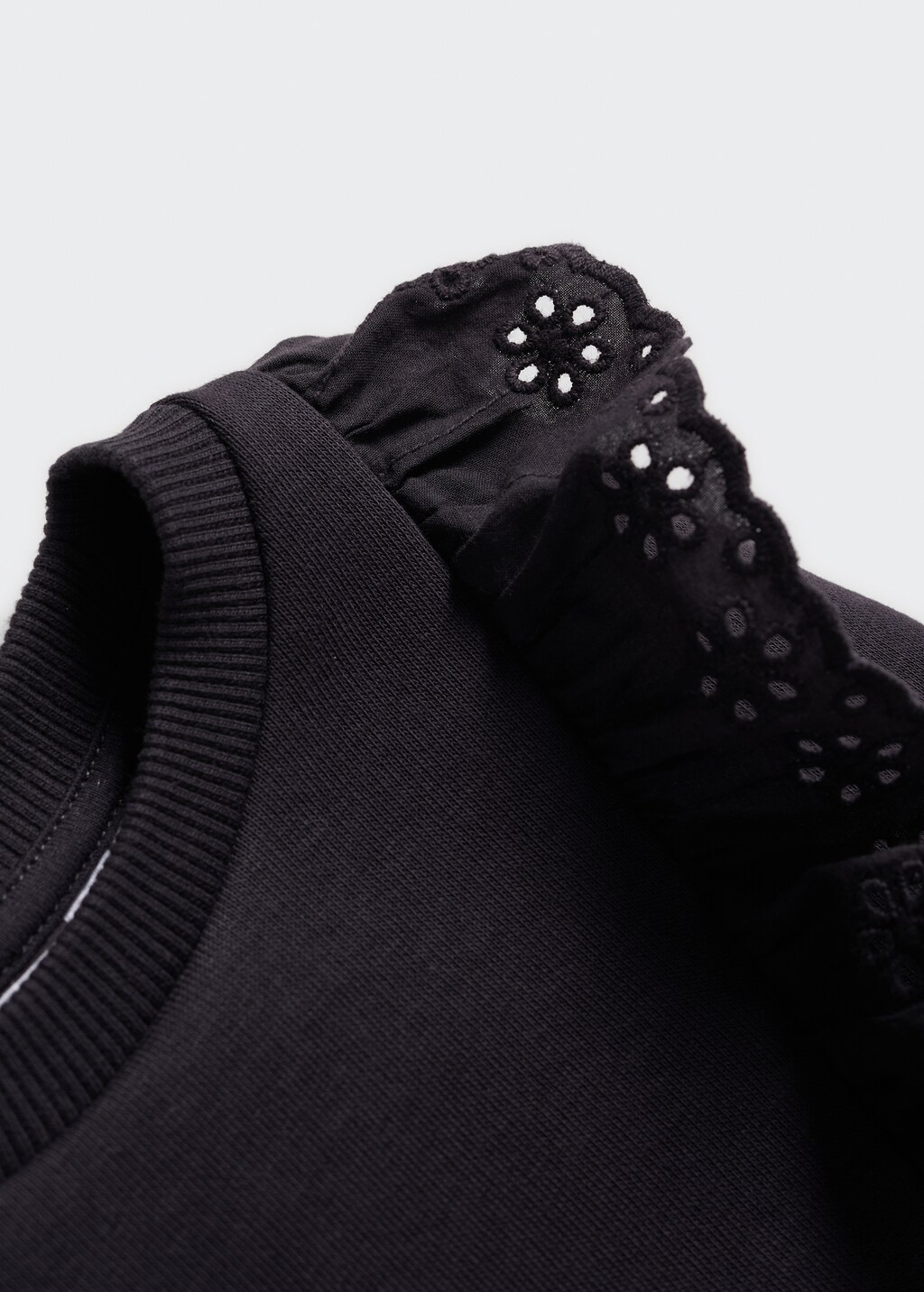 Ruffle sweatshirt with openwork details - Details of the article 0