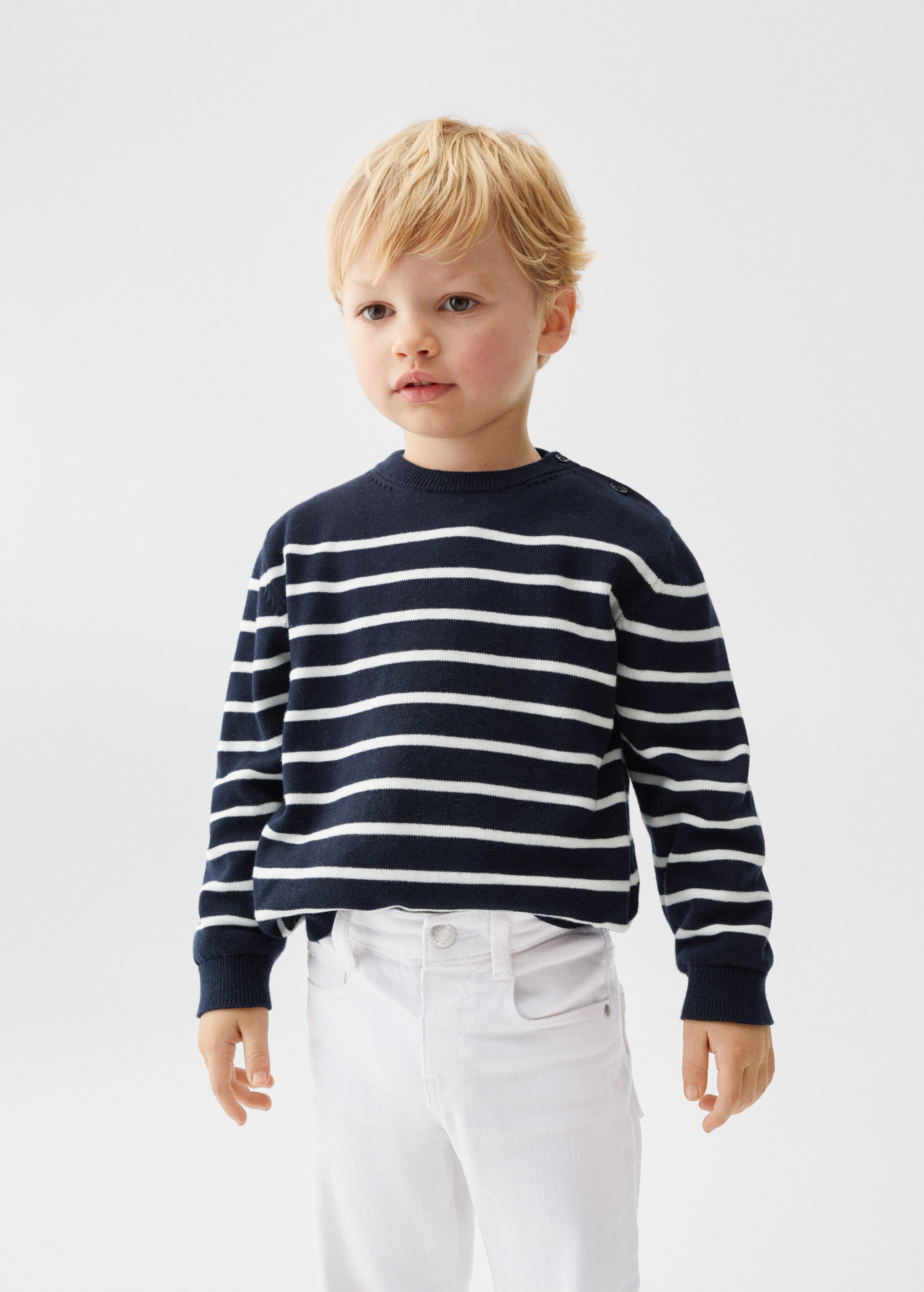 Striped cotton-blend sweater - Medium plane