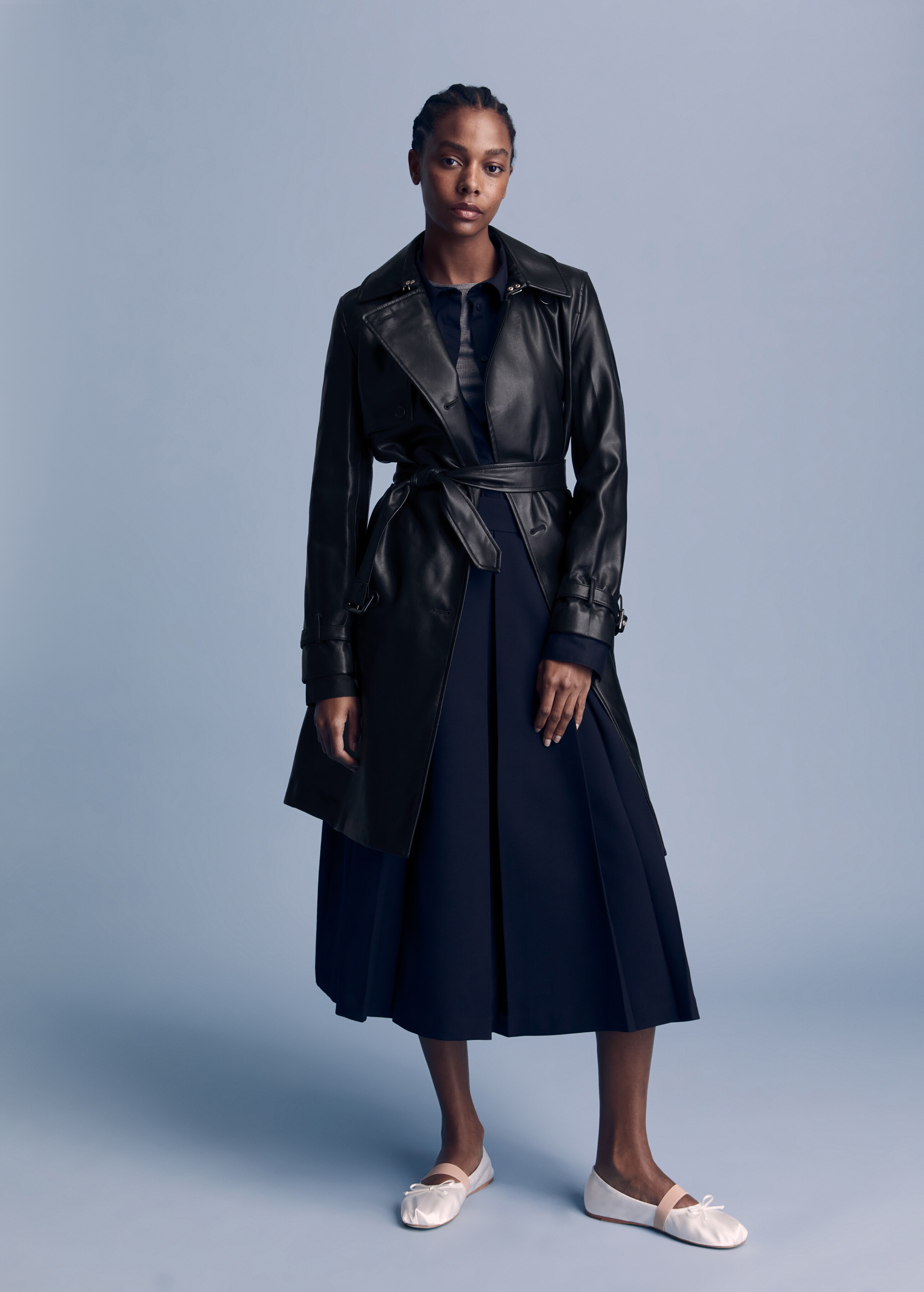 Leather-effect trench coat - Details of the article 7