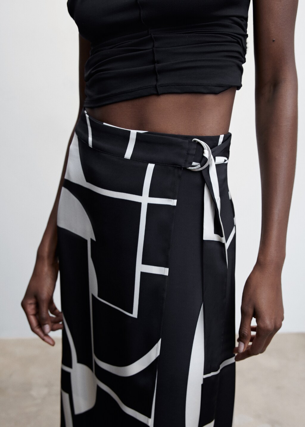 Printed satin skirt  - Details of the article 6