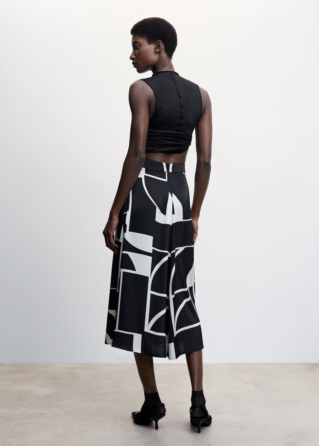 Printed satin skirt  - Reverse of the article