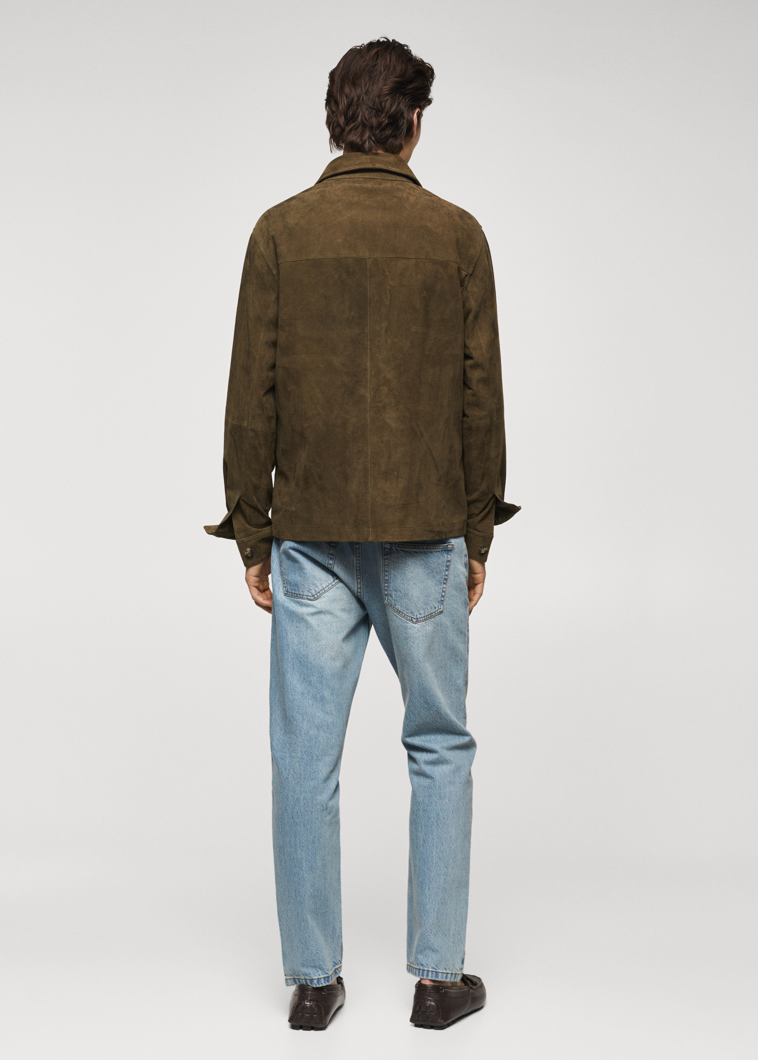 Suede overshirt with pockets - Reverse of the article