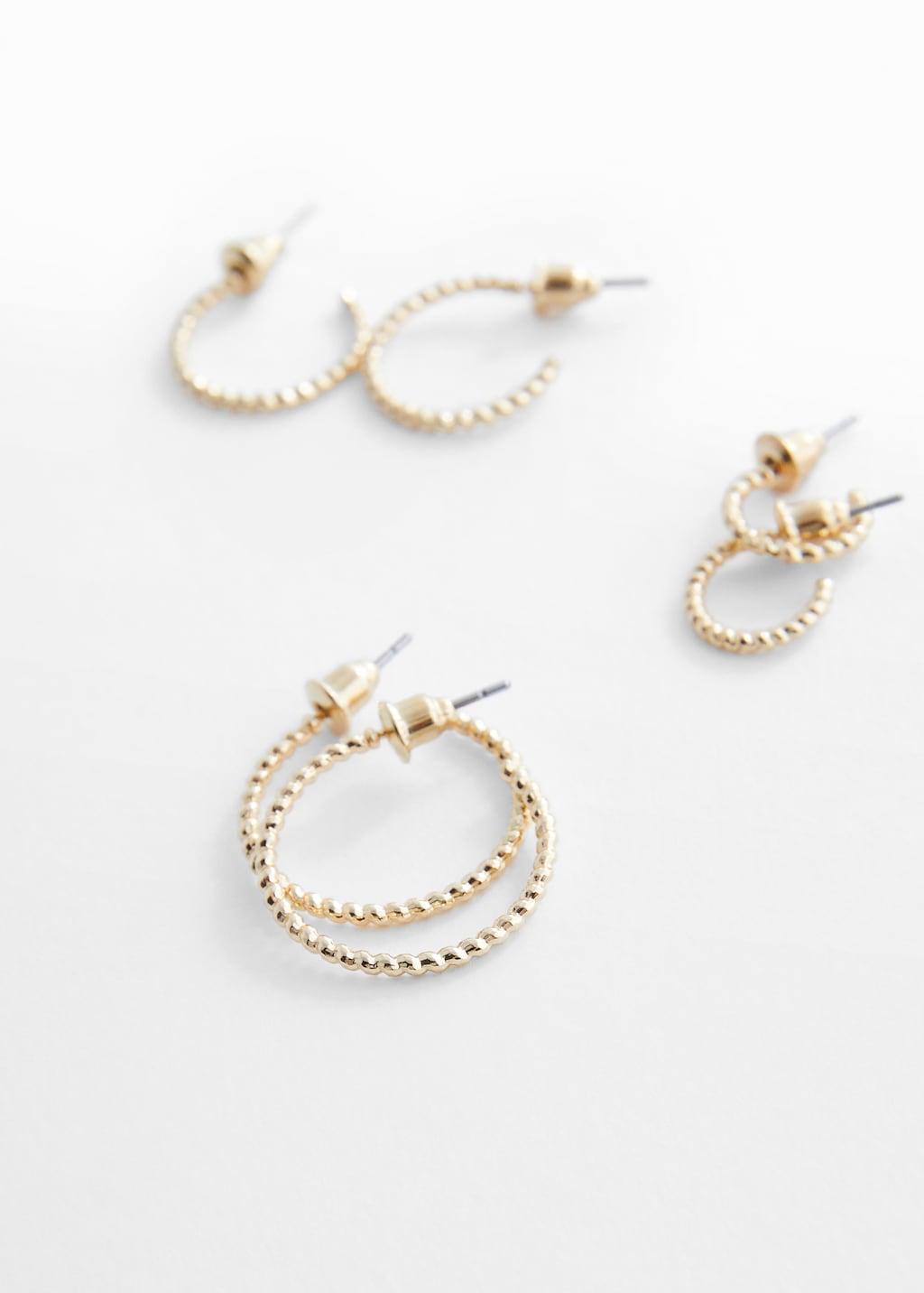 Pack of 3 hoop earrings - Medium plane