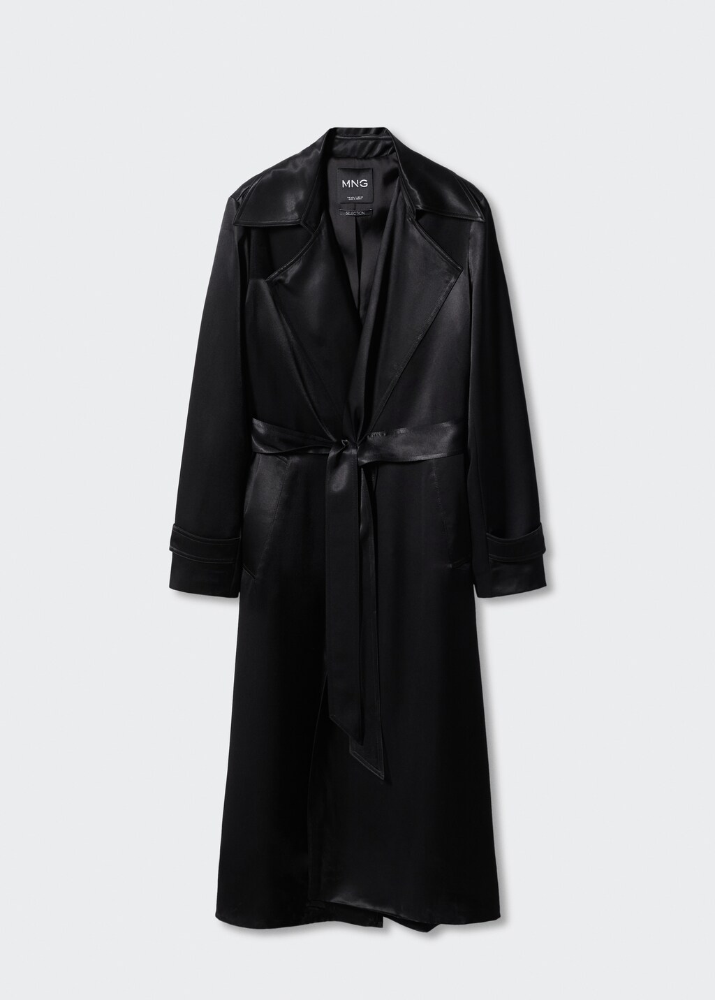 Black satin coat best sale