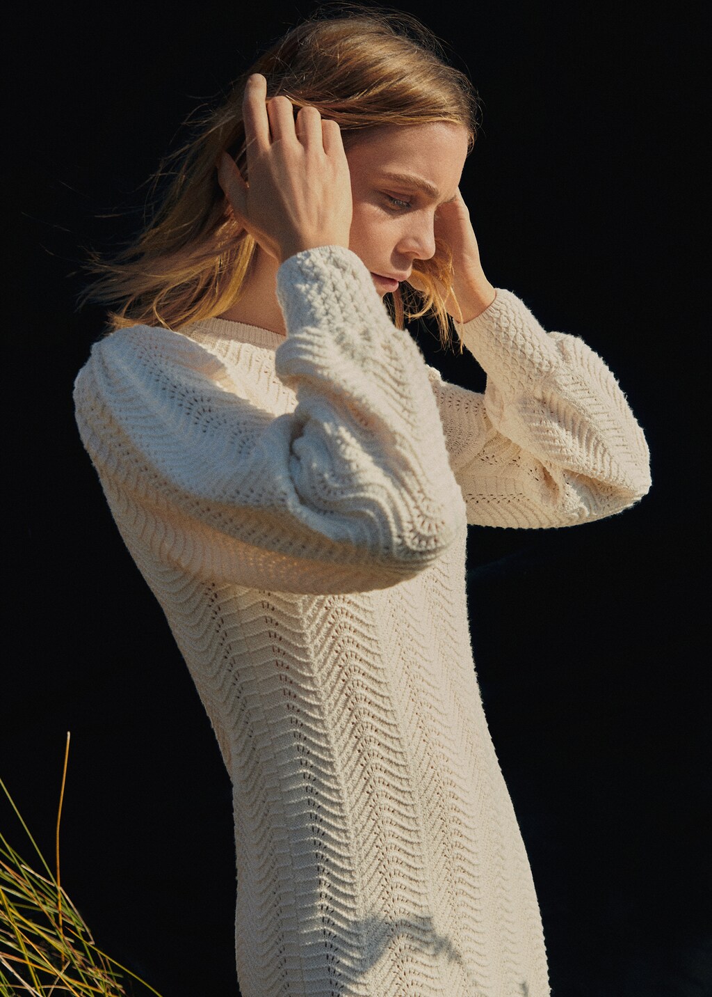 Puffed sleeves knit dress - Details of the article 6