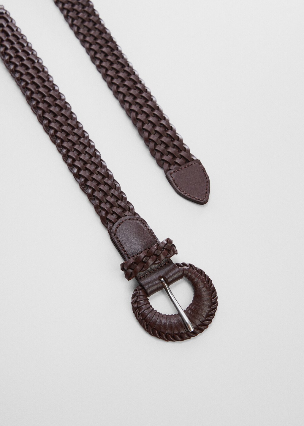 Braided leather belt - Medium plane