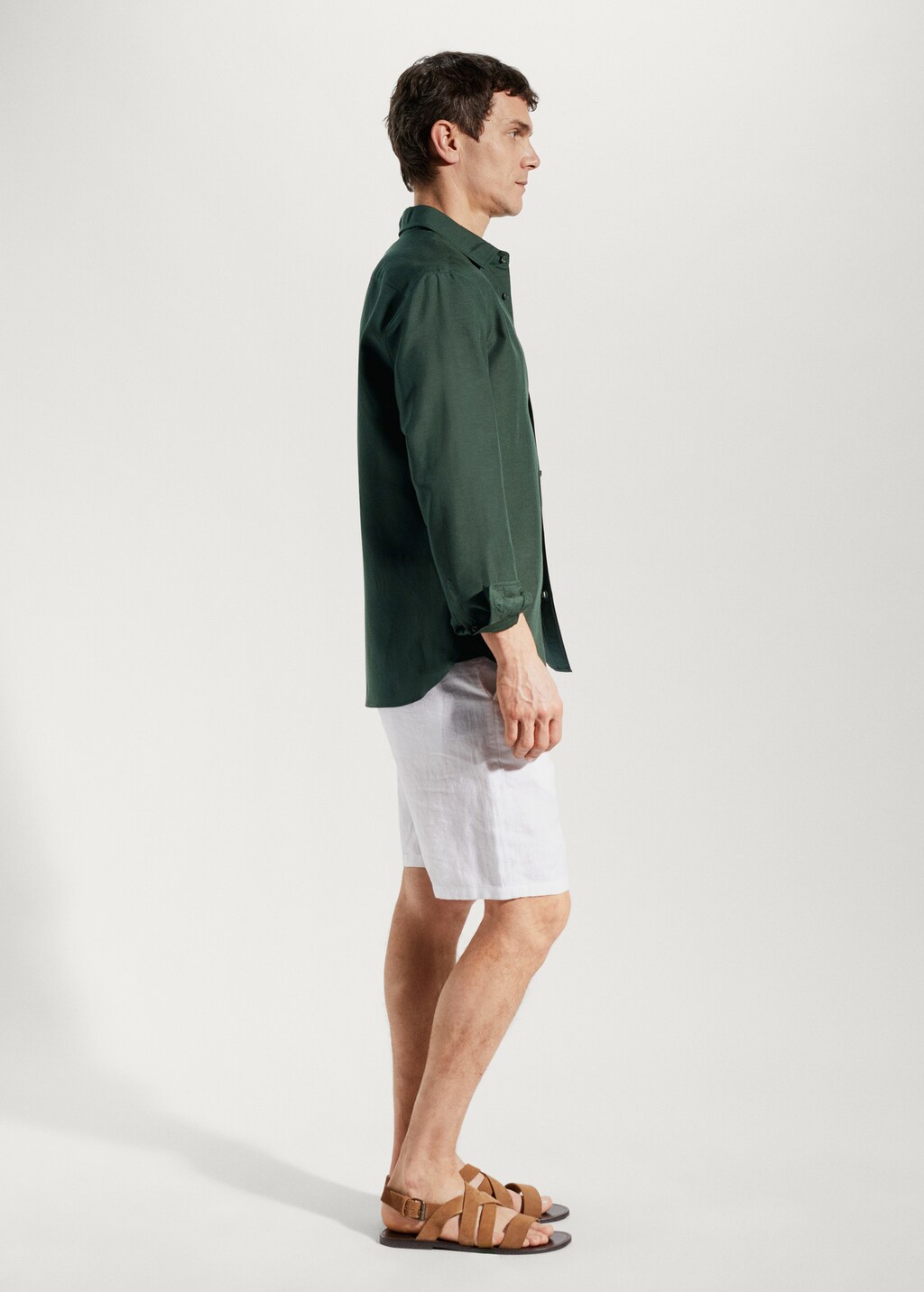 Regular-fit linen lyocell shirt - Details of the article 2