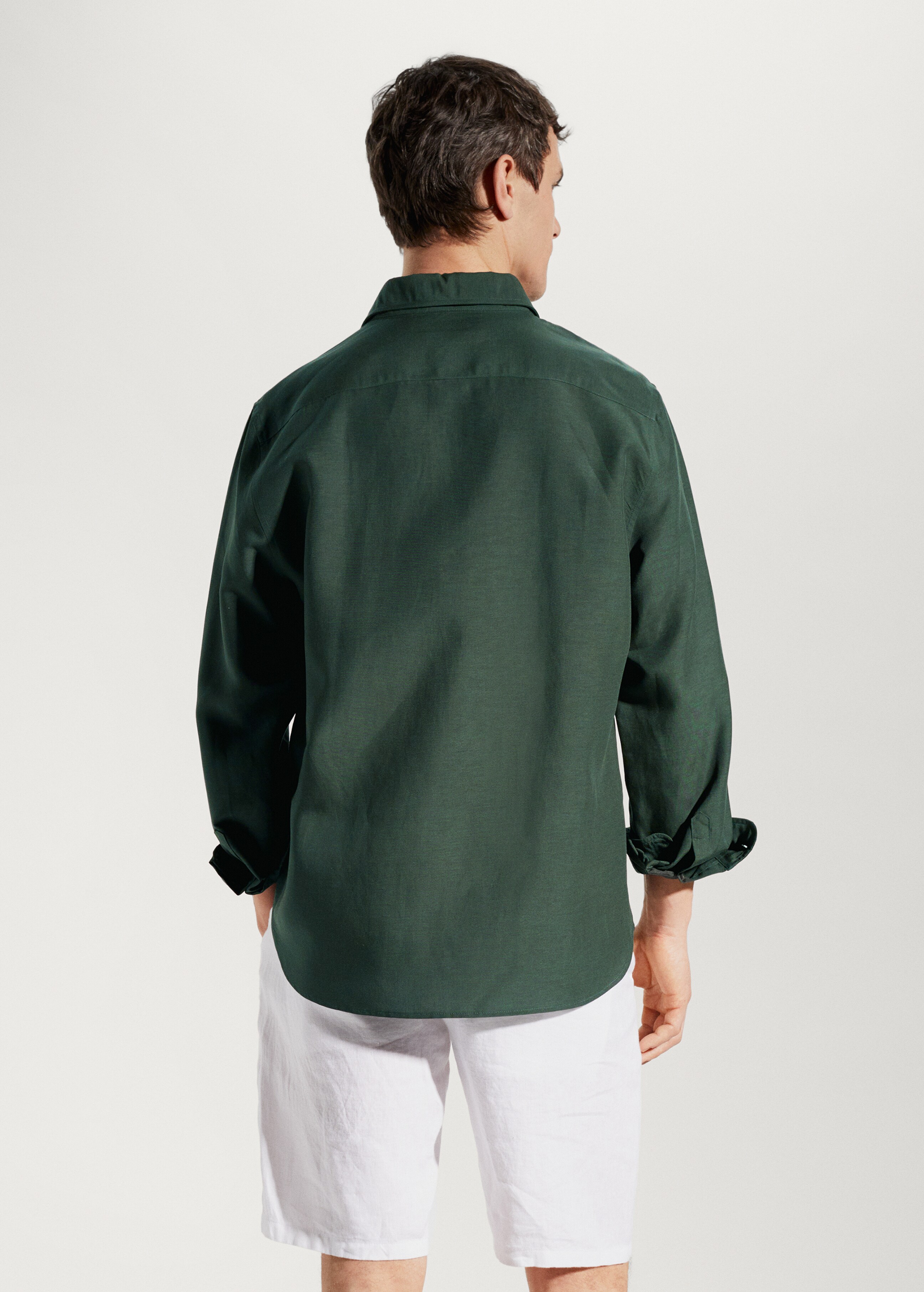 Regular-fit linen lyocell shirt - Reverse of the article