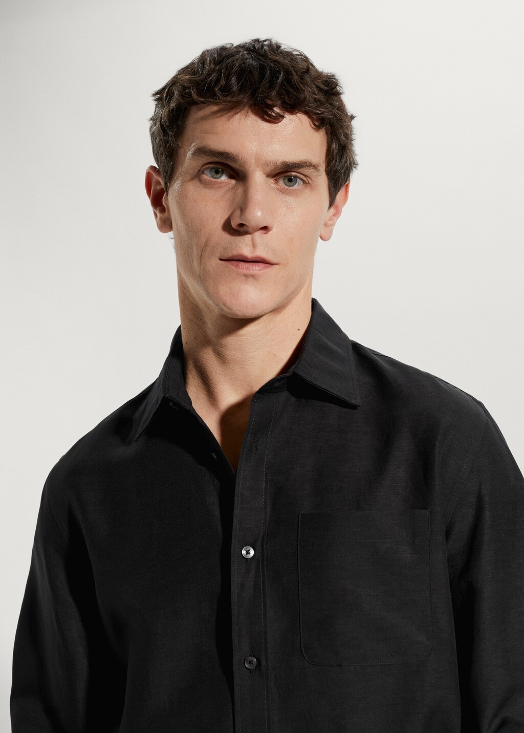 Regular-fit linen lyocell shirt - Details of the article 1