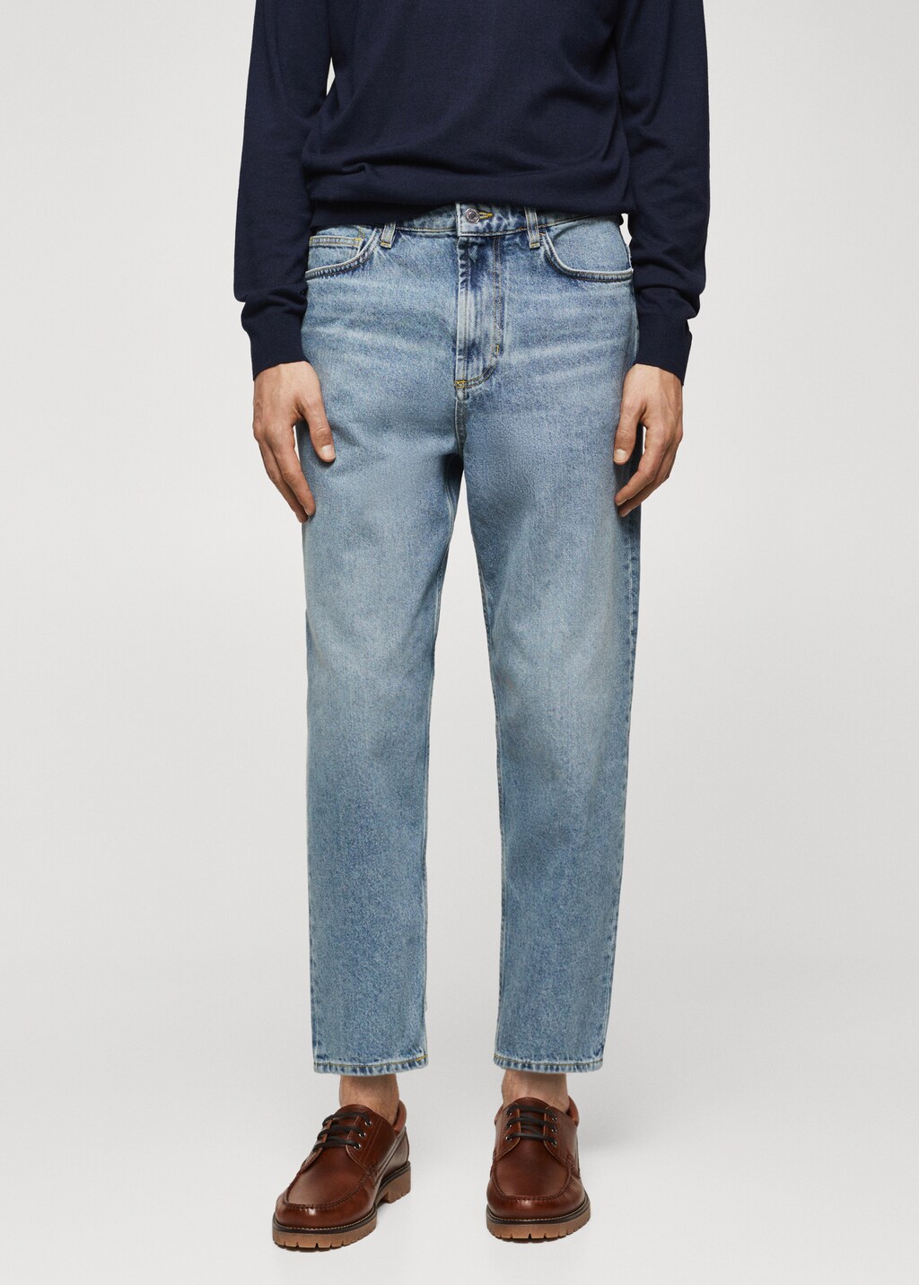 Tapered-Loose-Fit-Jeans in Cropped-Länge - Mittlere Ansicht