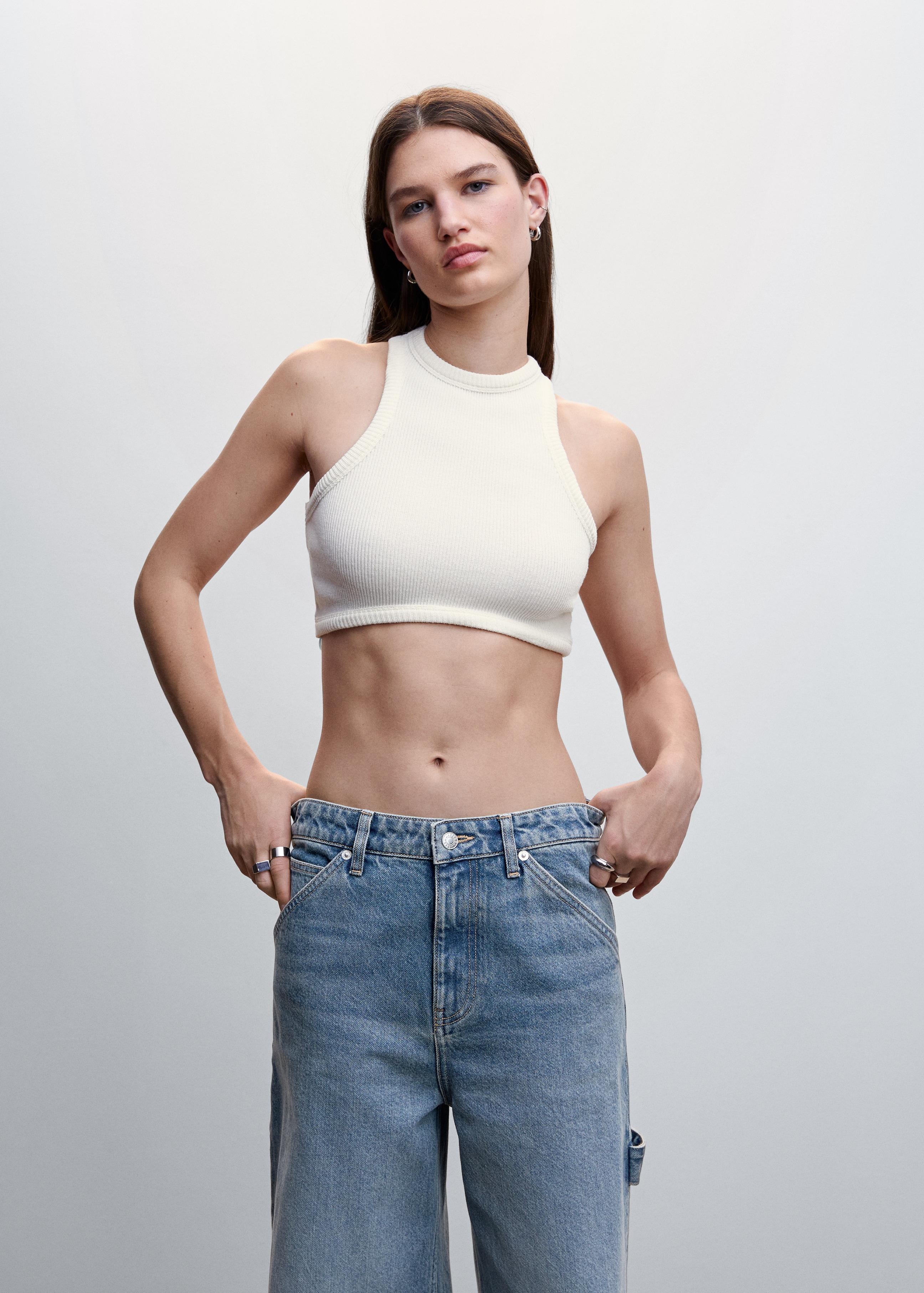Knitted cropped top - Medium plane