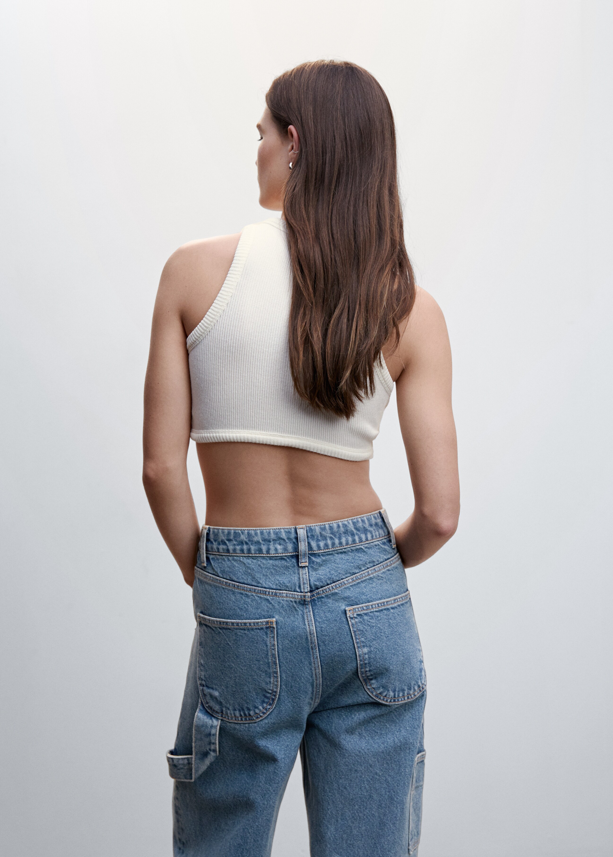 Knitted cropped top - Reverse of the article