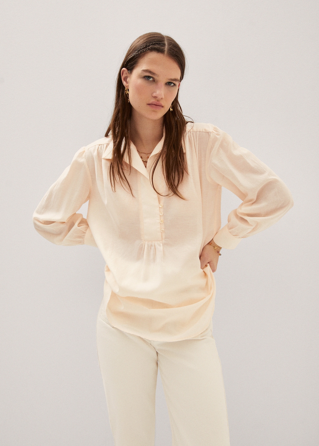 Oversized shirt blouse - Medium plane