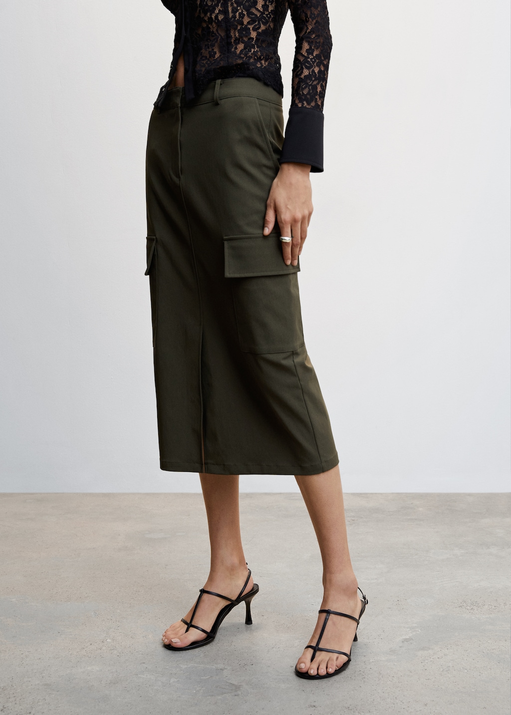 Pencil skirt with pockets - Medium plane