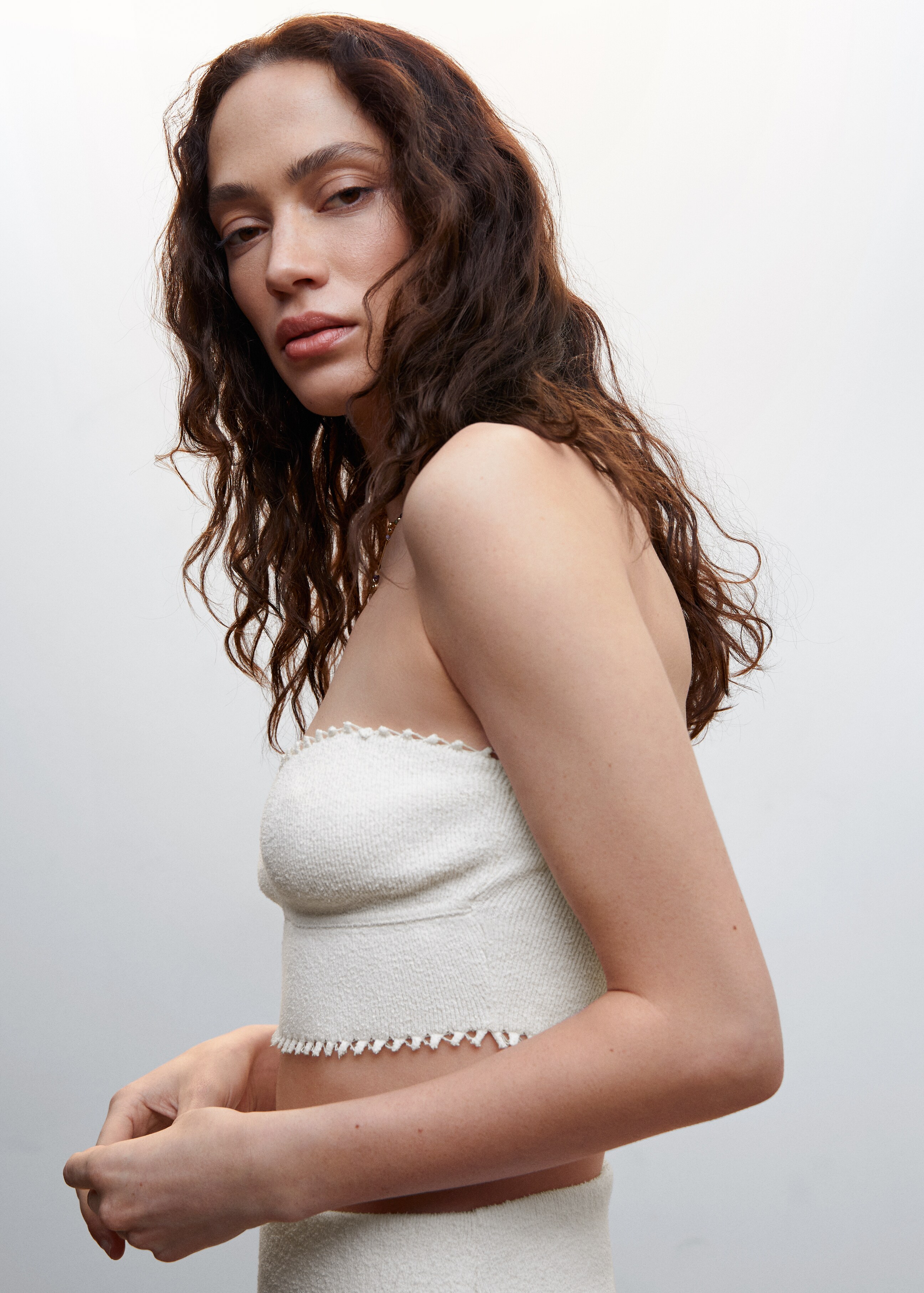 Knitted cropped top - Details of the article 1