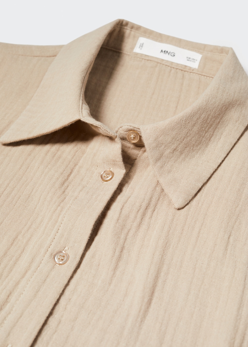 Textured cotton pyjama shirt - Details of the article 8