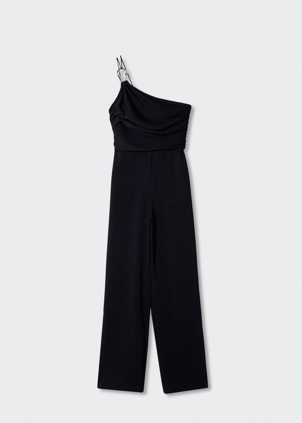 Asymmetrical jumpsuit with metallic detail