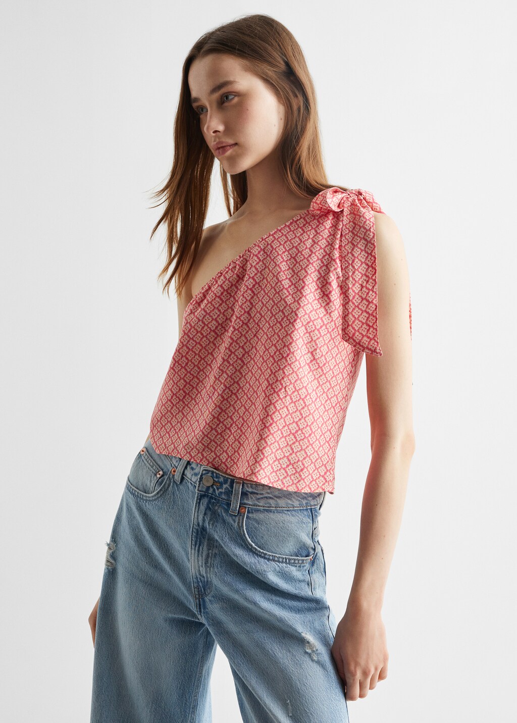 Asymmetric printed top - Medium plane