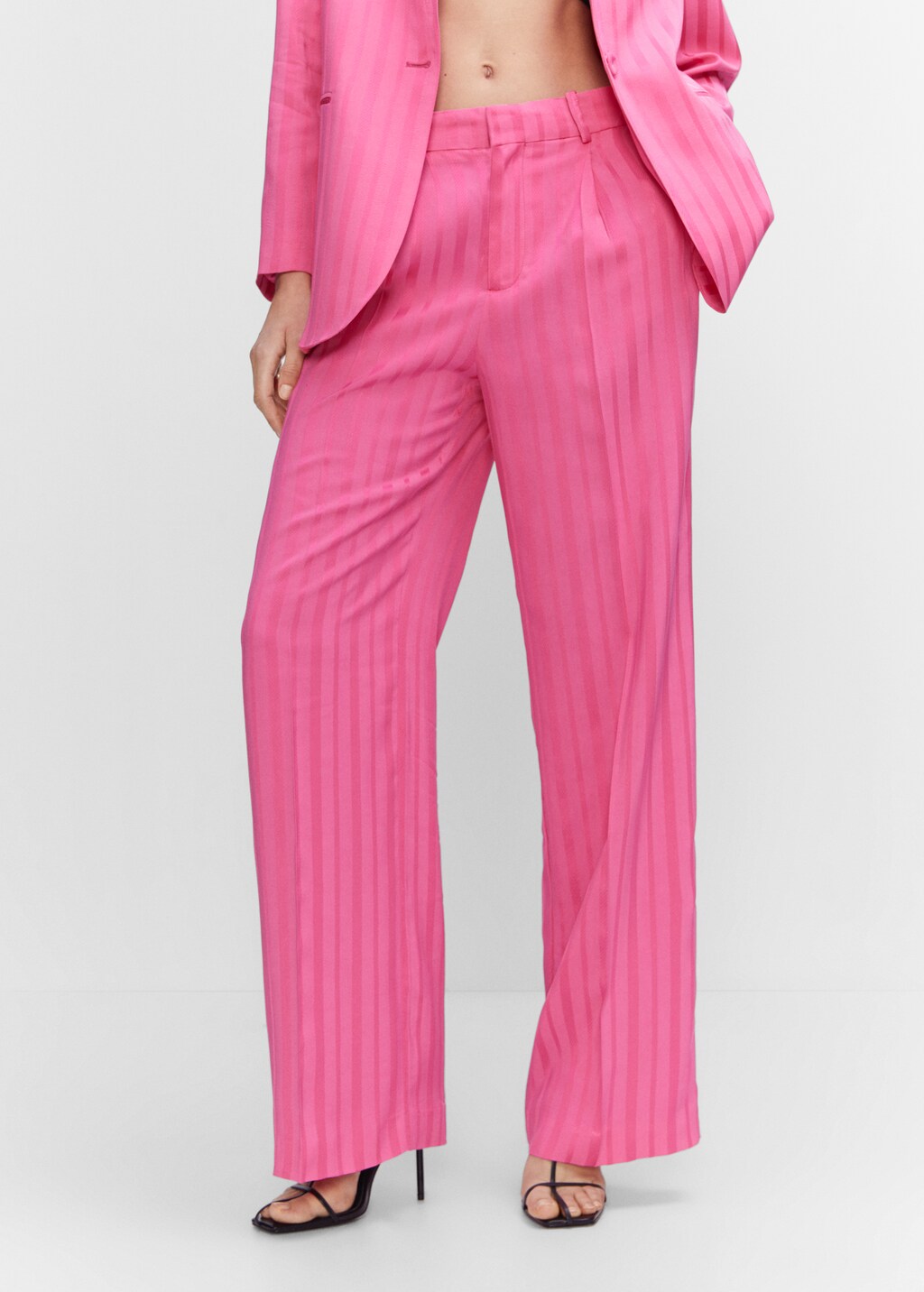 Trousers with satin stripe detail - Medium plane