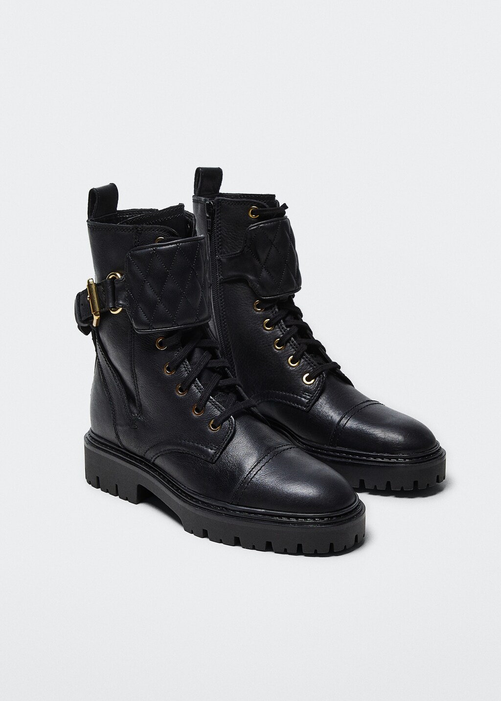 Lace-up leather boots - Medium plane