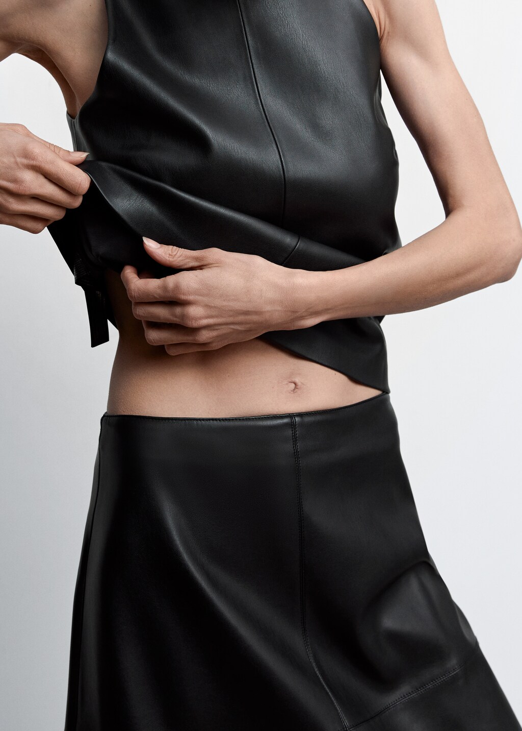 Leather effect skirt