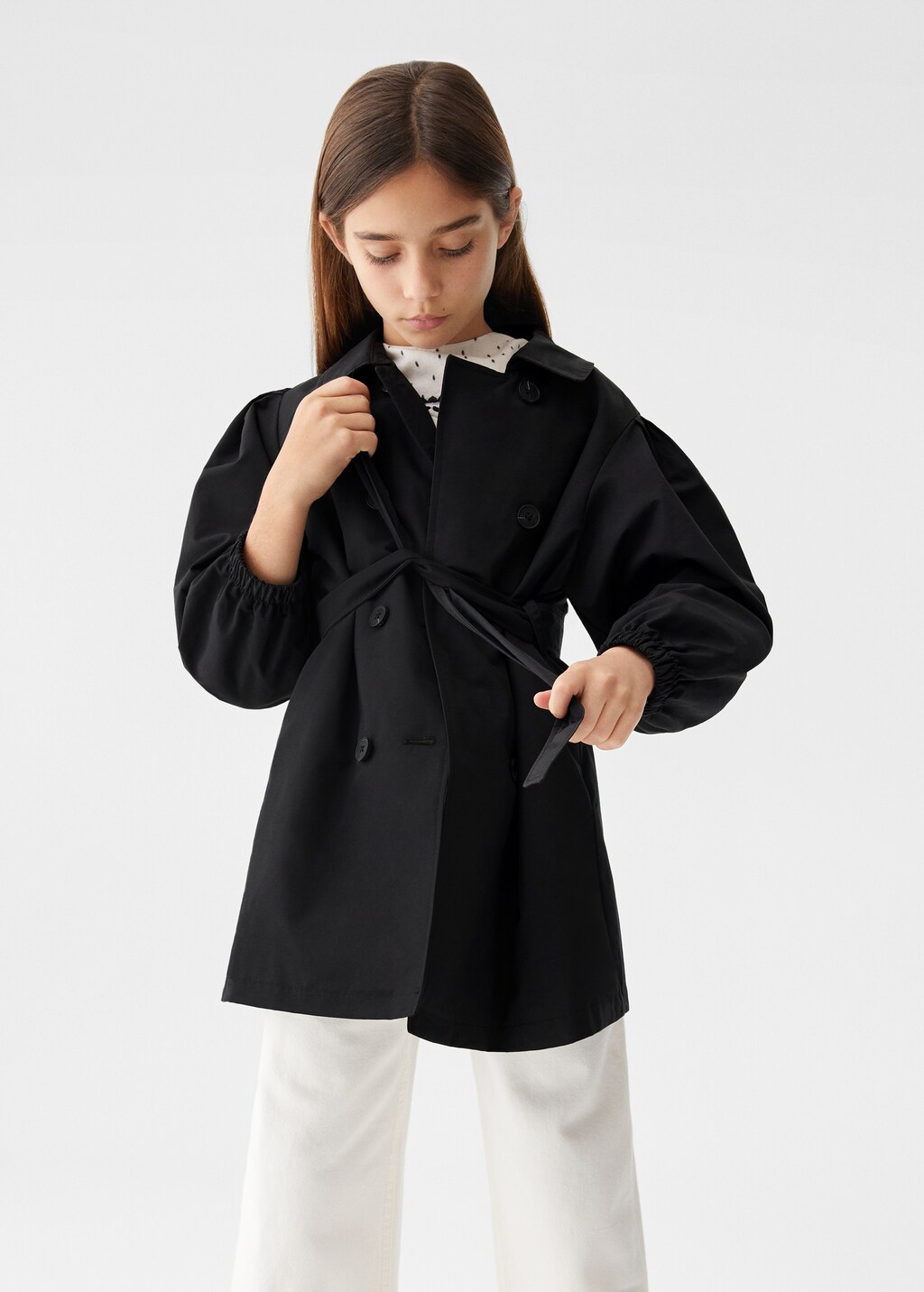 Balloon-sleeve trench coat - Details of the article 4