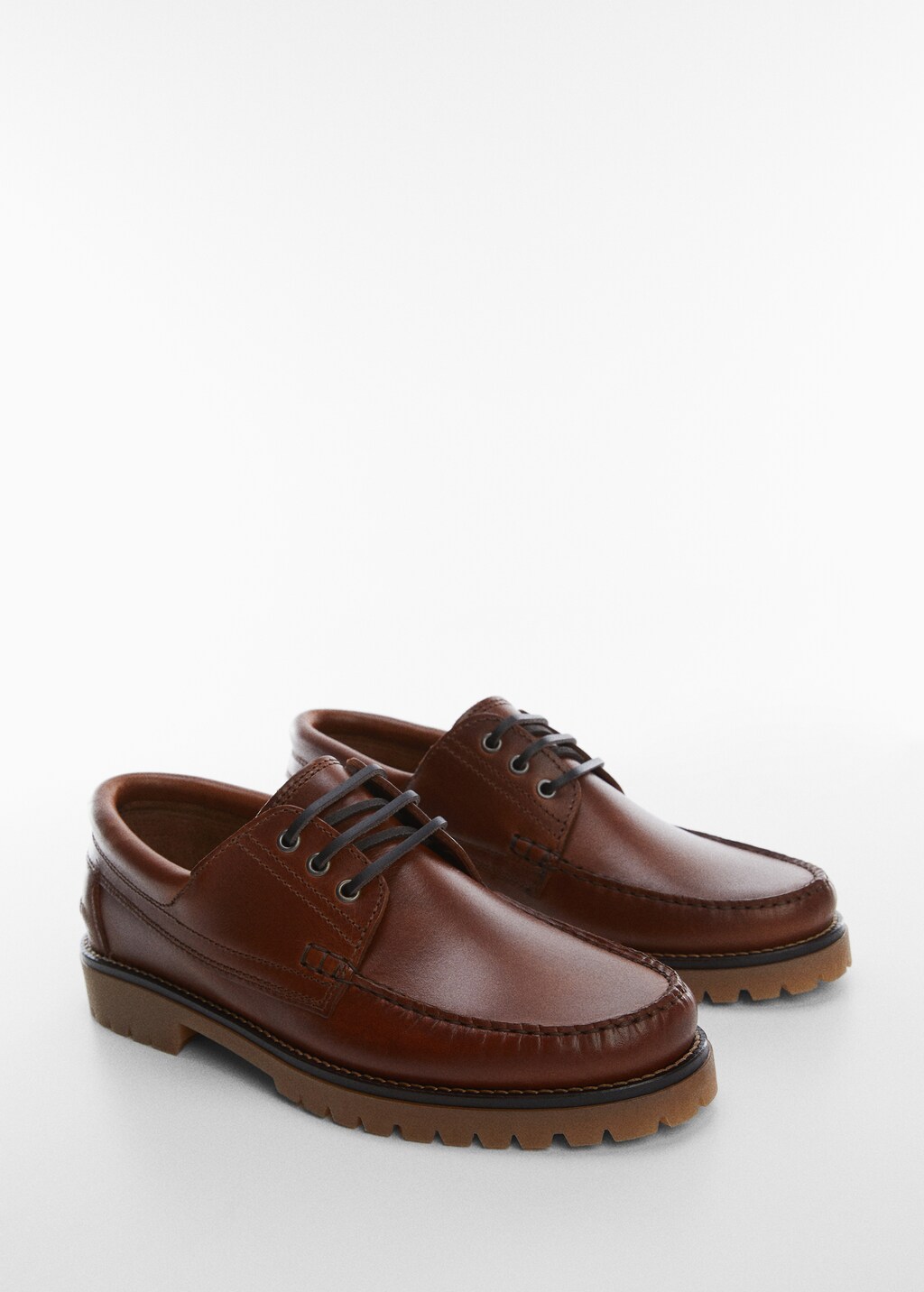 Leather boat shoes - Medium plane