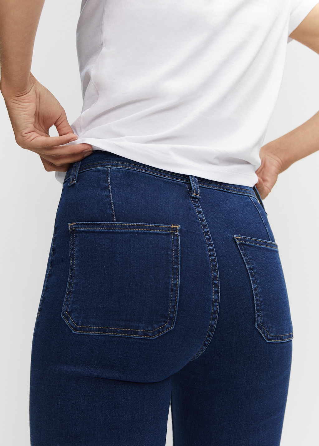 High-waist cotton-blend jeggings - Details of the article 2