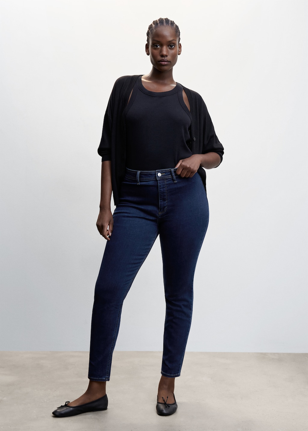 High-waist cotton-blend jeggings - Details of the article 3