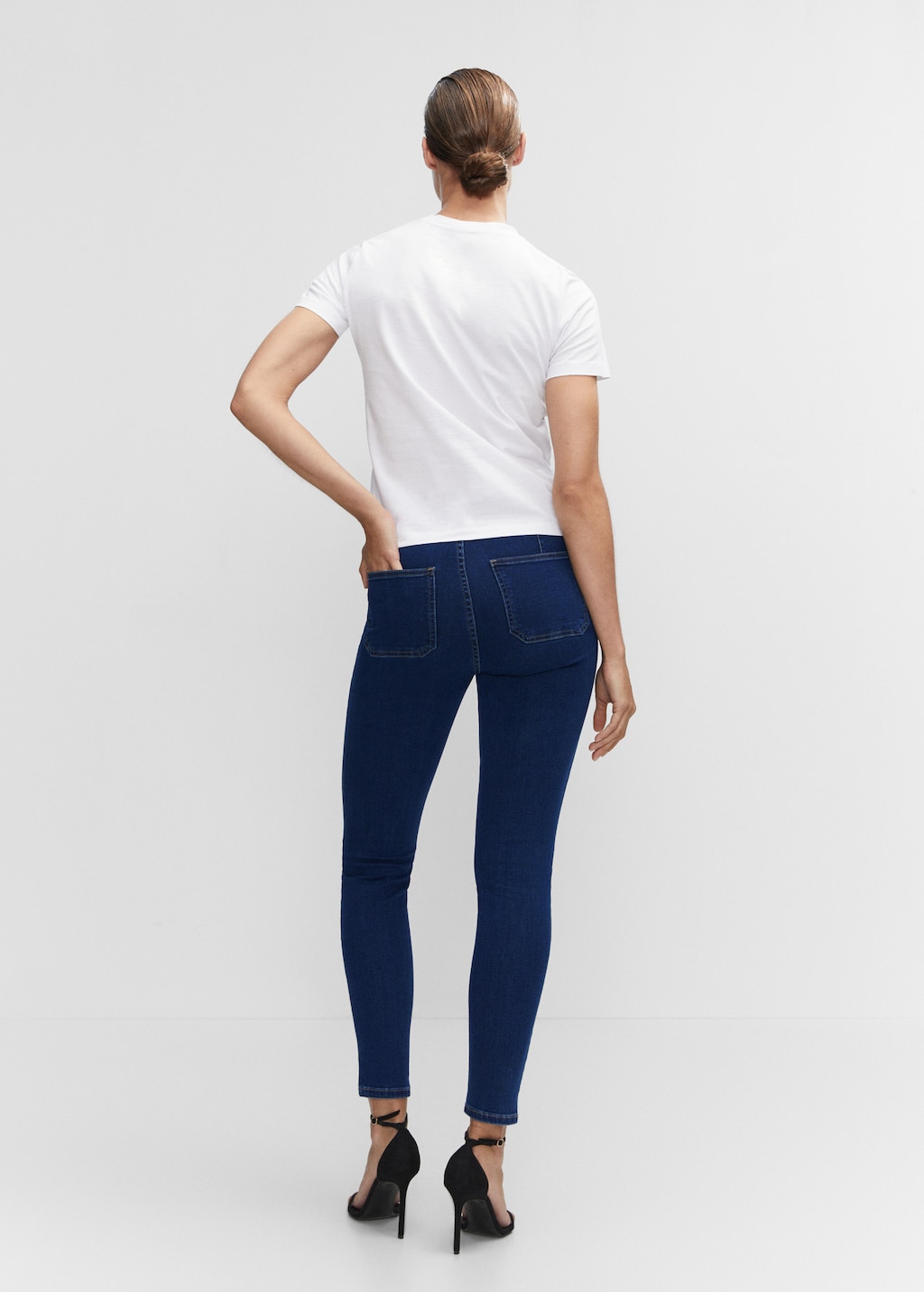 High-waist cotton-blend jeggings - Reverse of the article