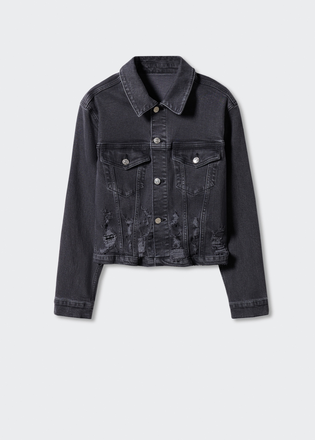 Frayed hem denim jacket Women MANGO OUTLET United Kingdom