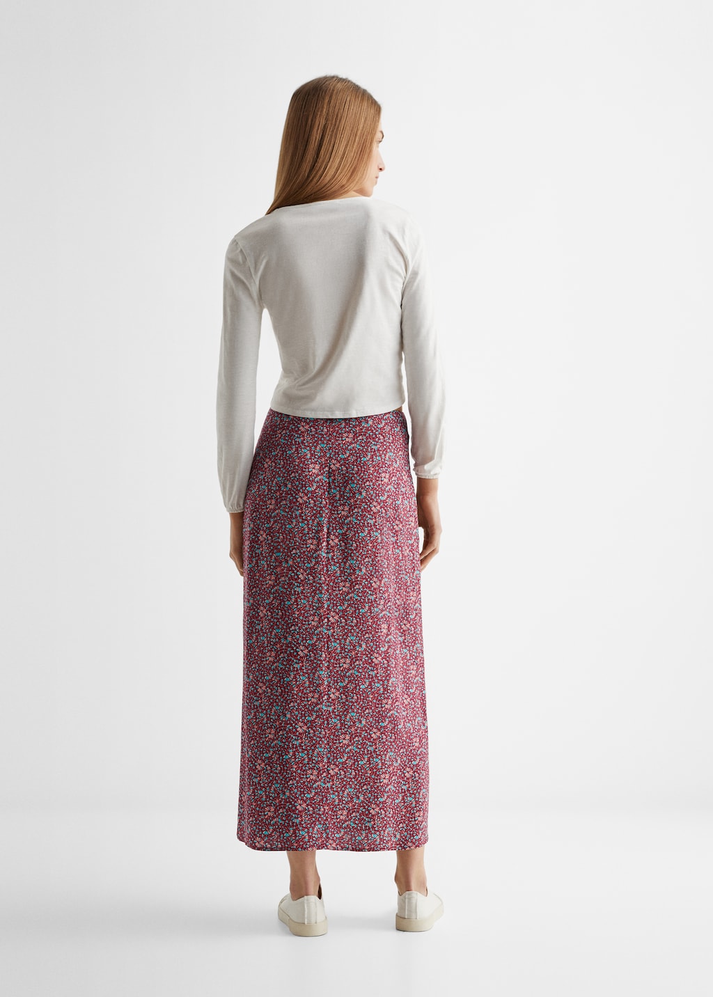 Printed pleated skirt - Reverse of the article