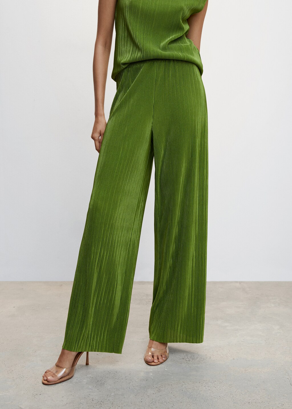 Pantalon palazzo plissé - Plan moyen