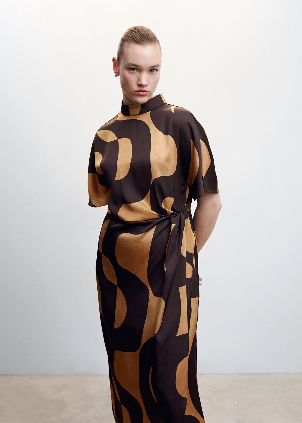 Printed satin dress - Details of the article 5