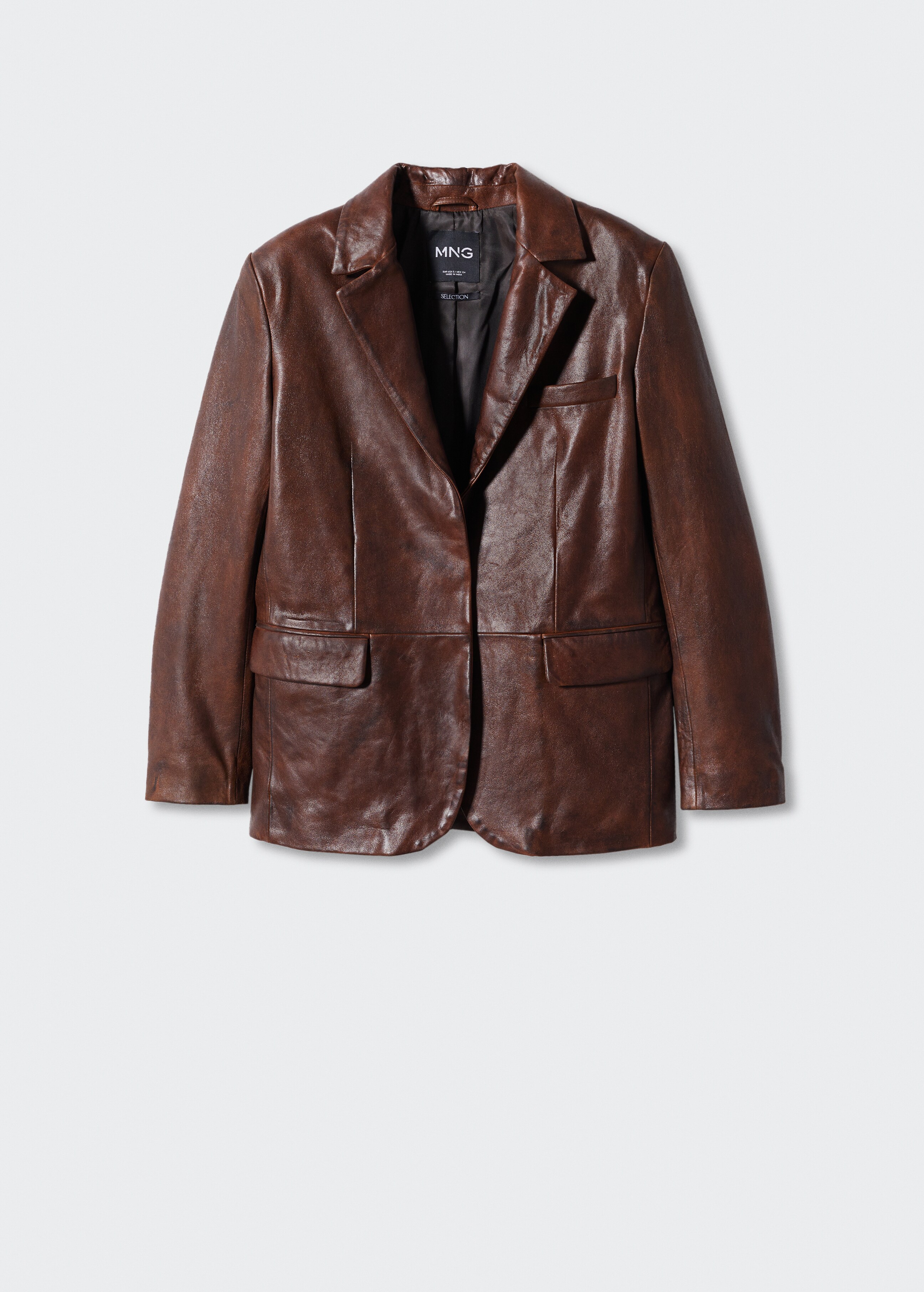 Worn-effect leather jacket - Article without model