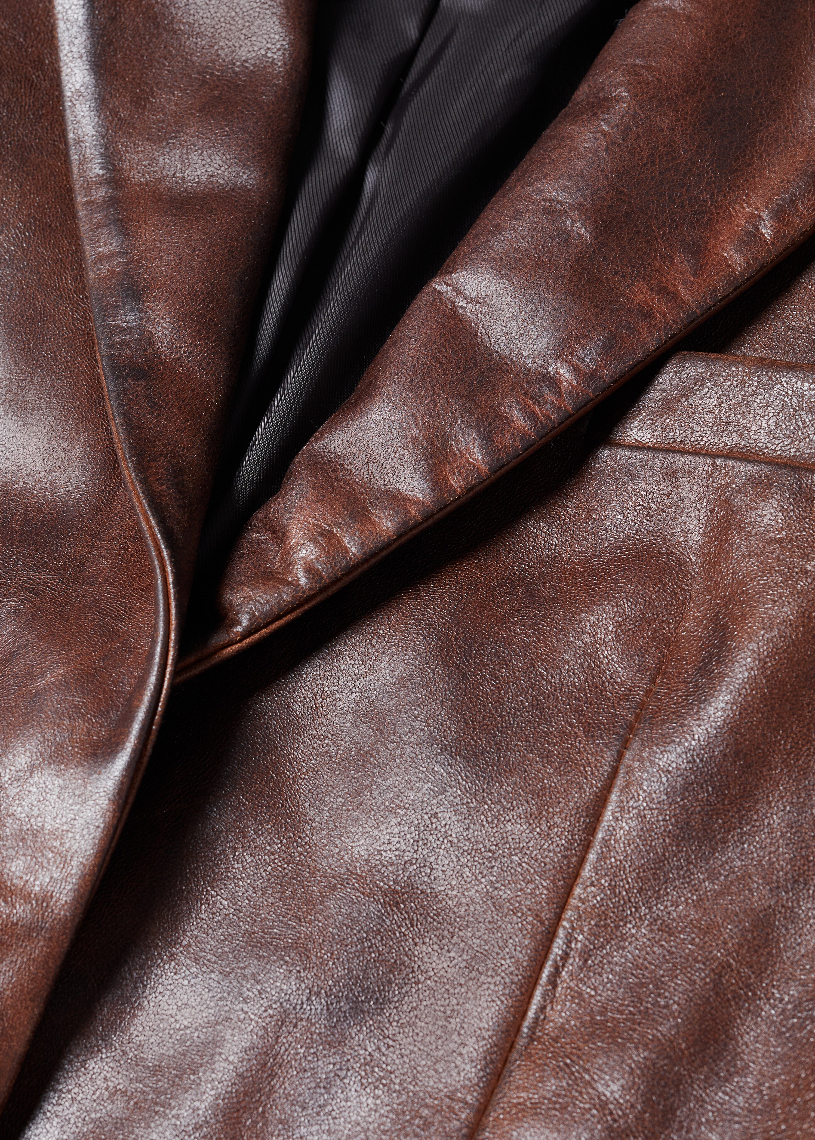 Worn-effect leather jacket - Details of the article 8