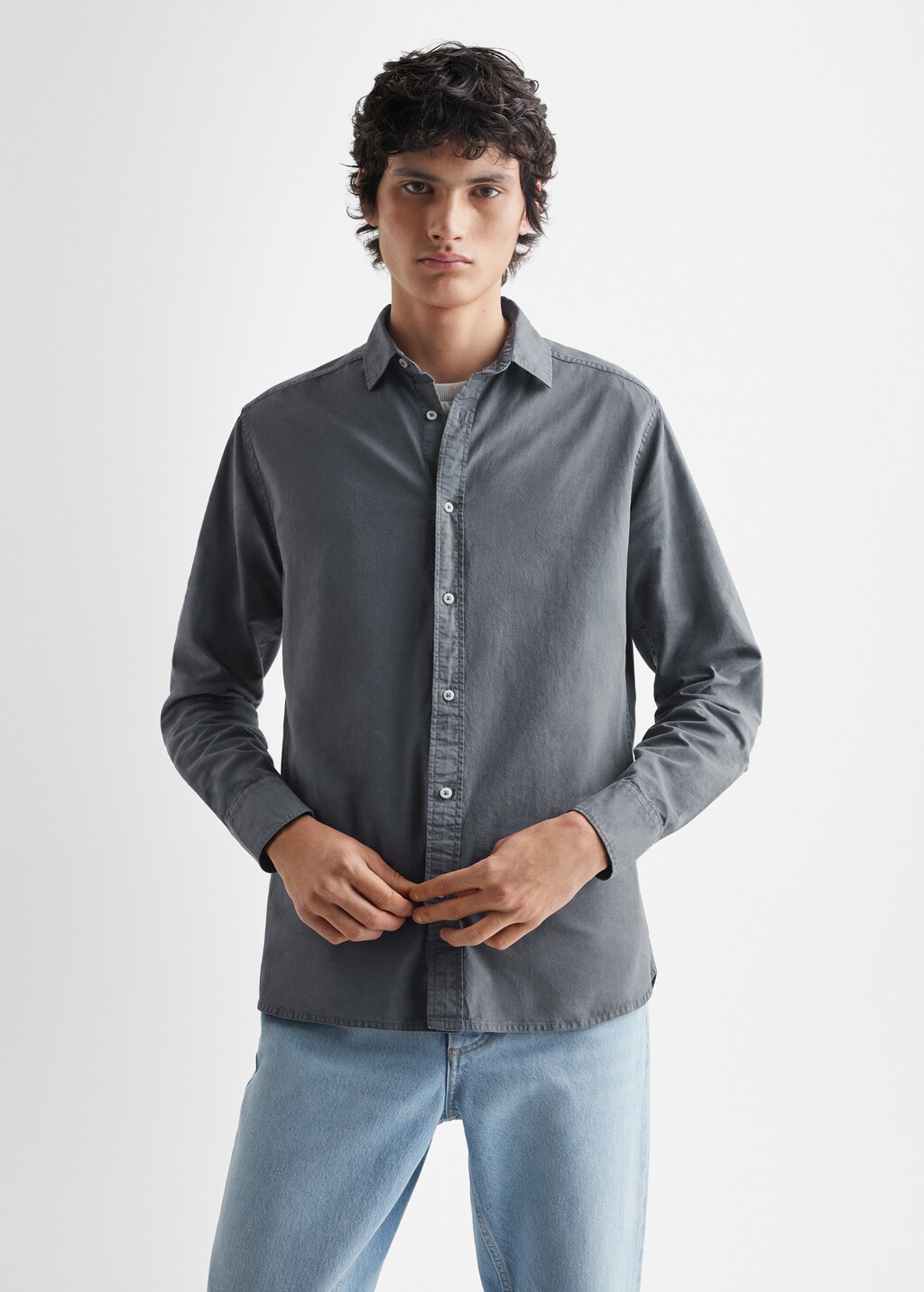 Essential cotton-blend shirt - Medium plane