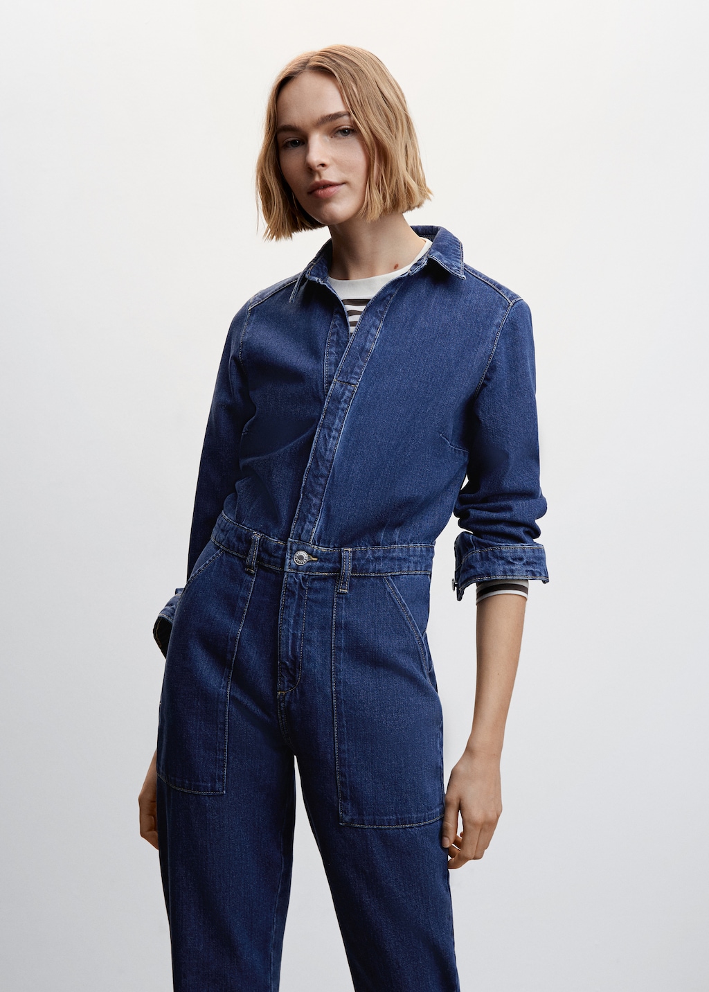 Lange denim jumpsuit - Middenvlak