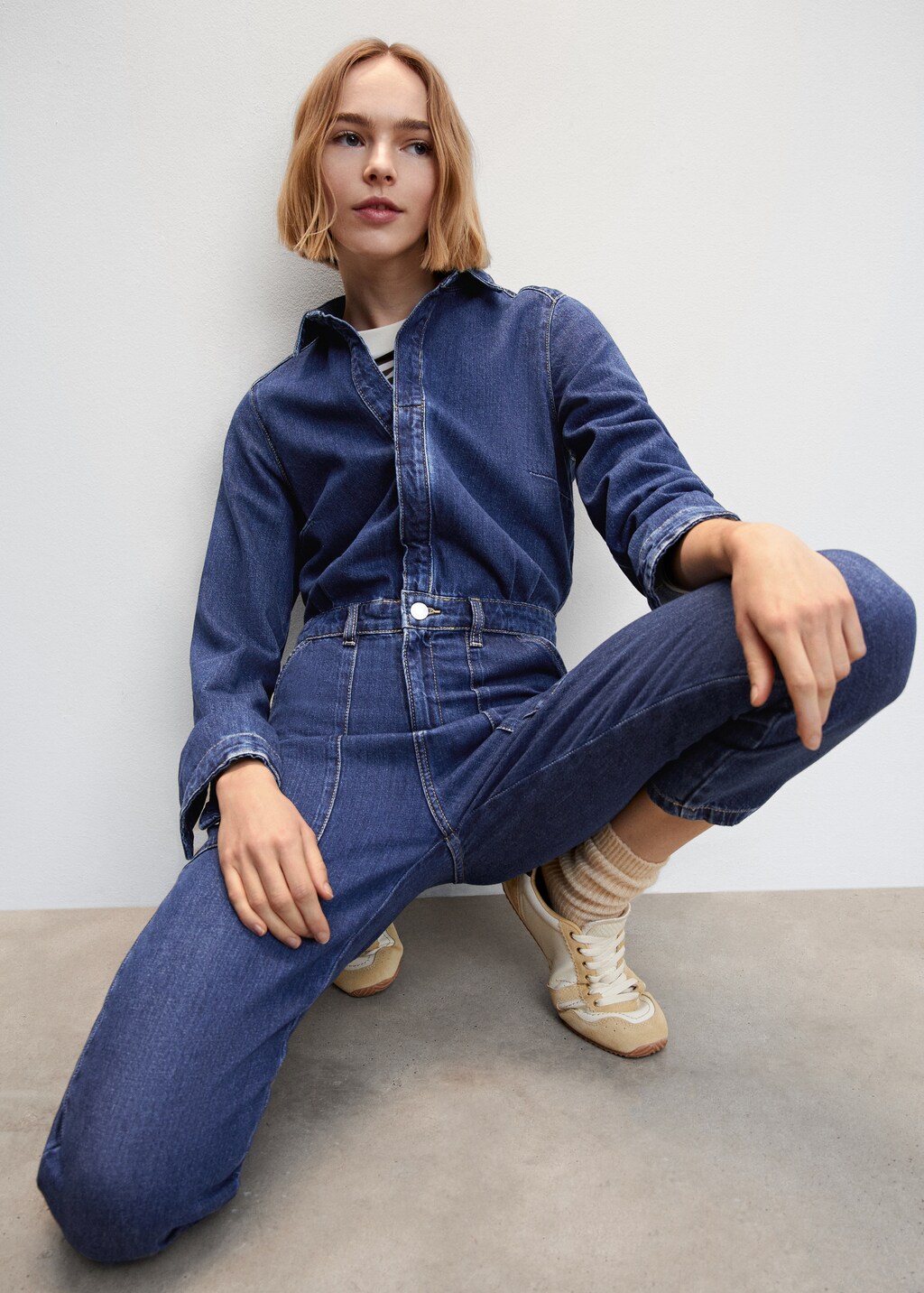 Lange denim jumpsuit - Detail van het artikel 2