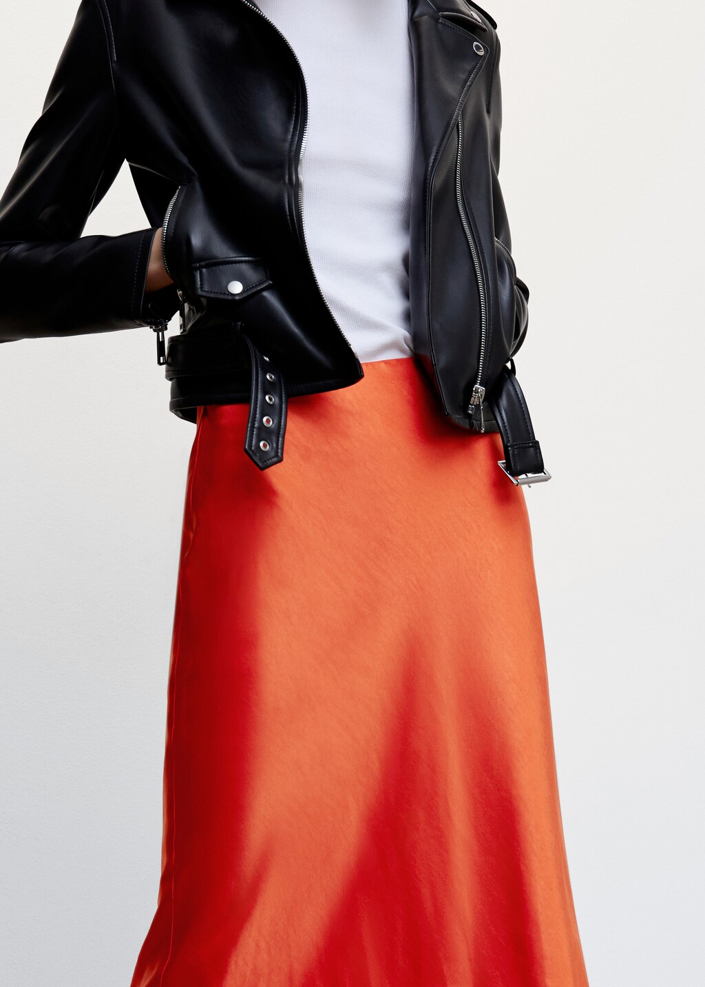 Midi satin skirt - Details of the article 6