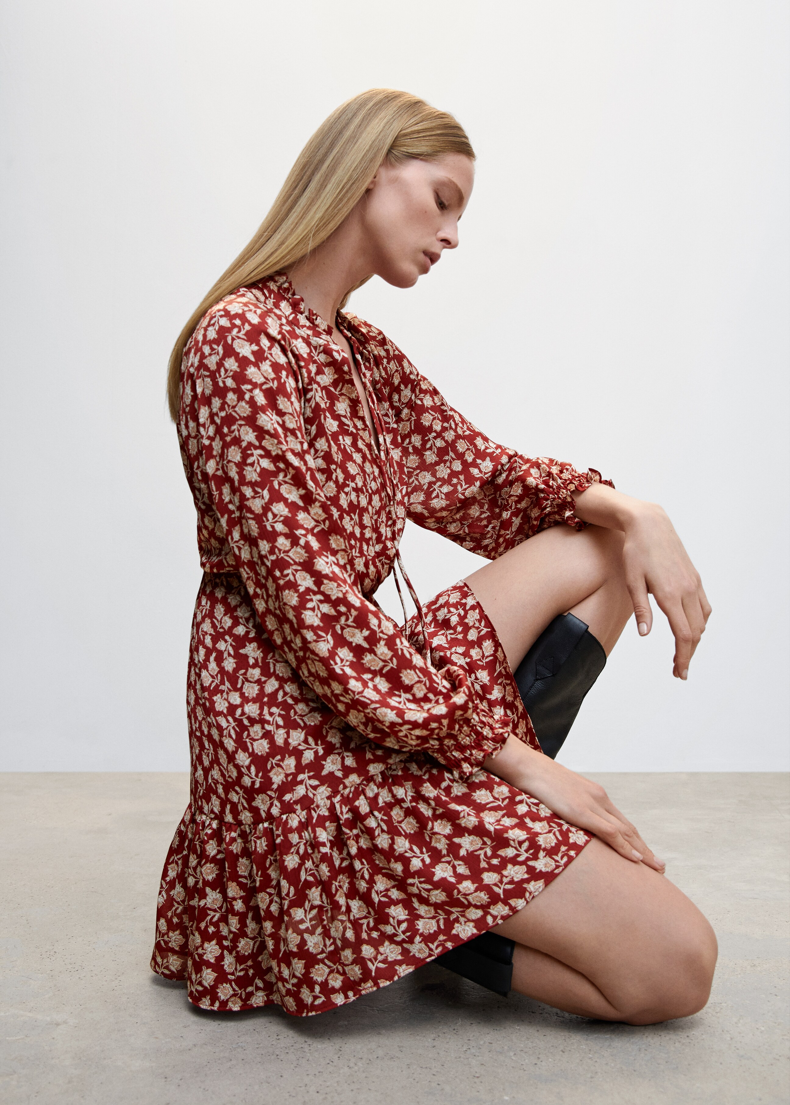 Floral ruffled dress - Details of the article 2