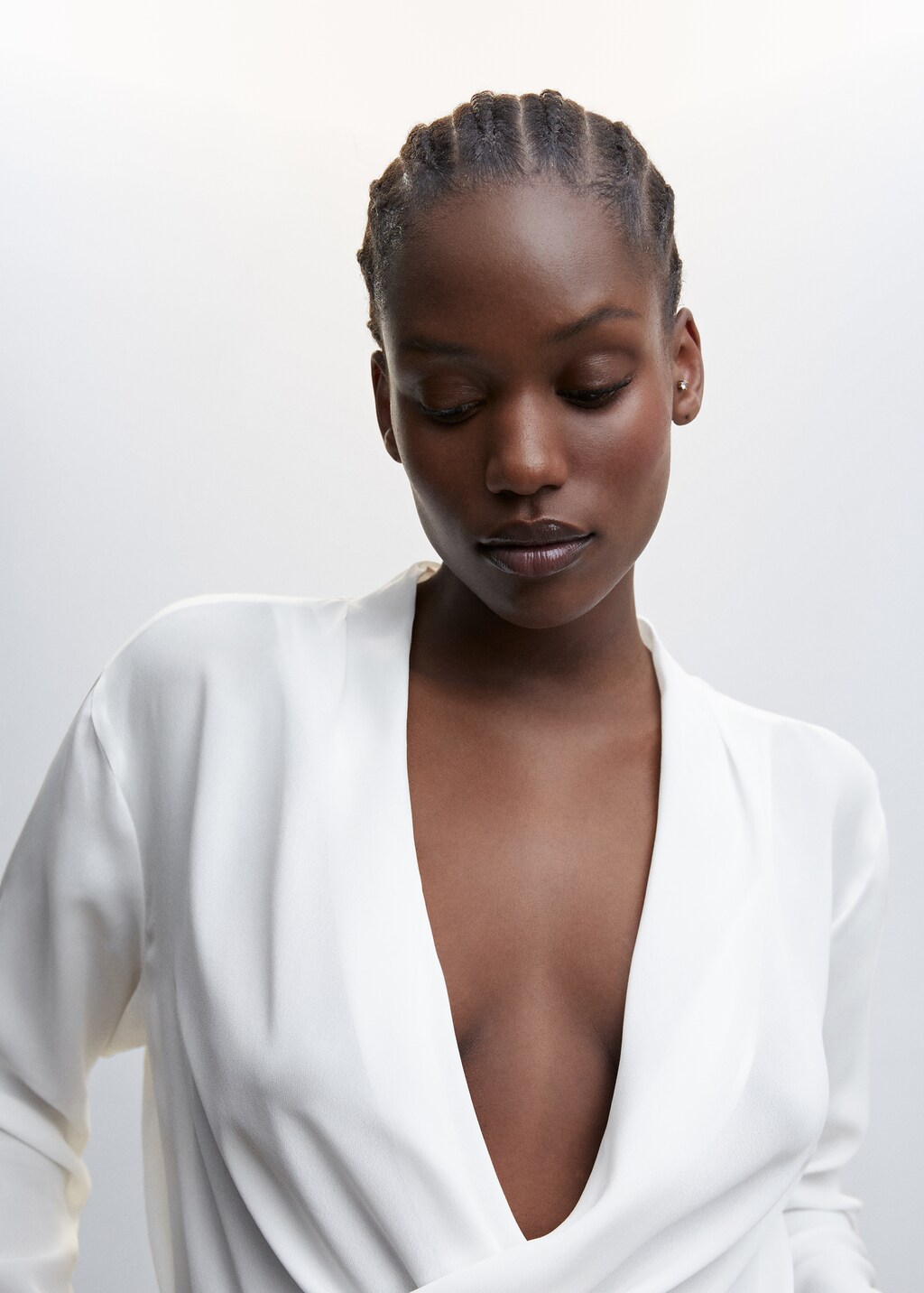 Draped crossover neckline blouse - Details of the article 4