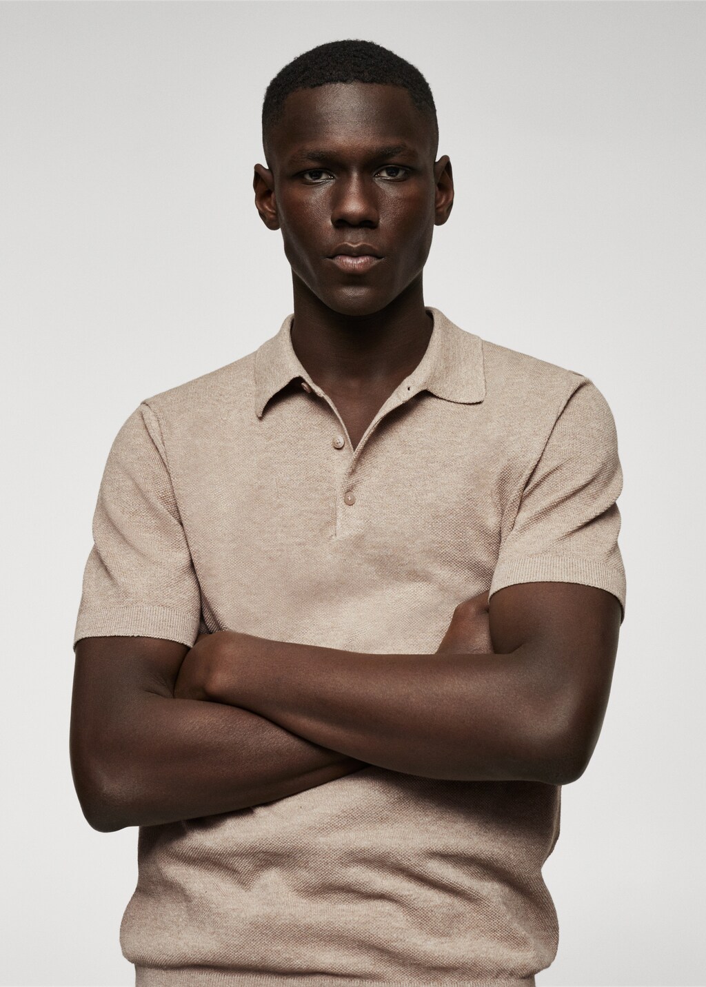 Knit cotton polo shirt - Details of the article 1