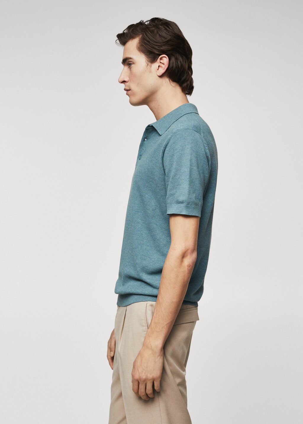 Knit cotton polo shirt - Details of the article 1